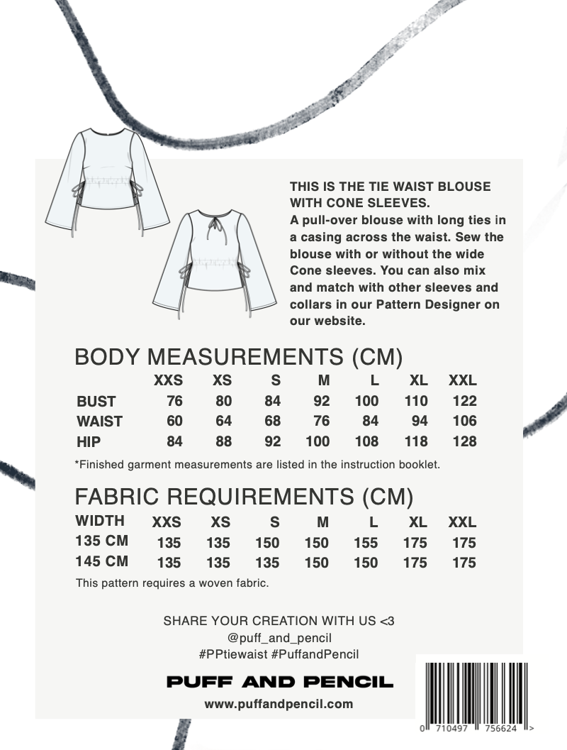 Tie Waist Blouse with Cone Sleeve