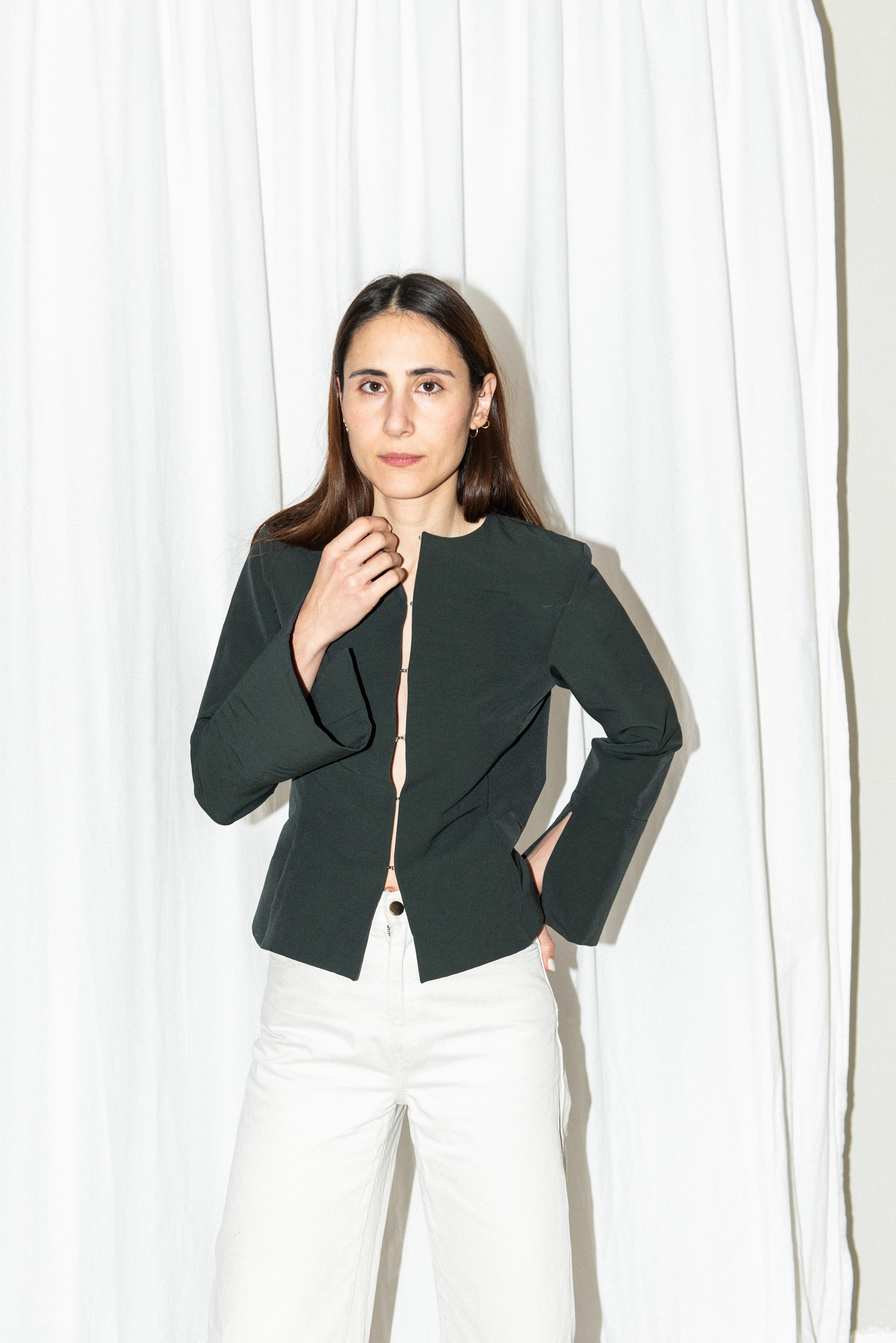 Silhouette Blouse with Trumpet Sleeve