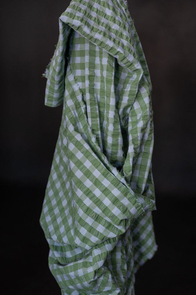 Palm Sky Gingham Seersucker