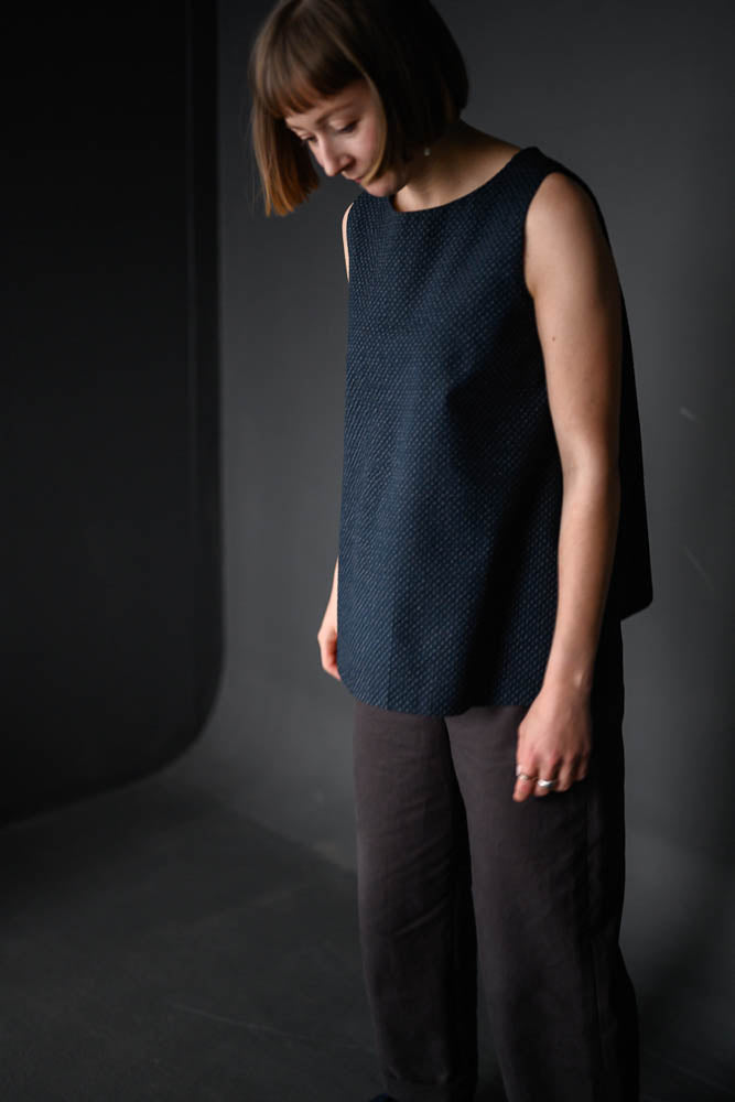 Tottorri Cross Navy Seersucker