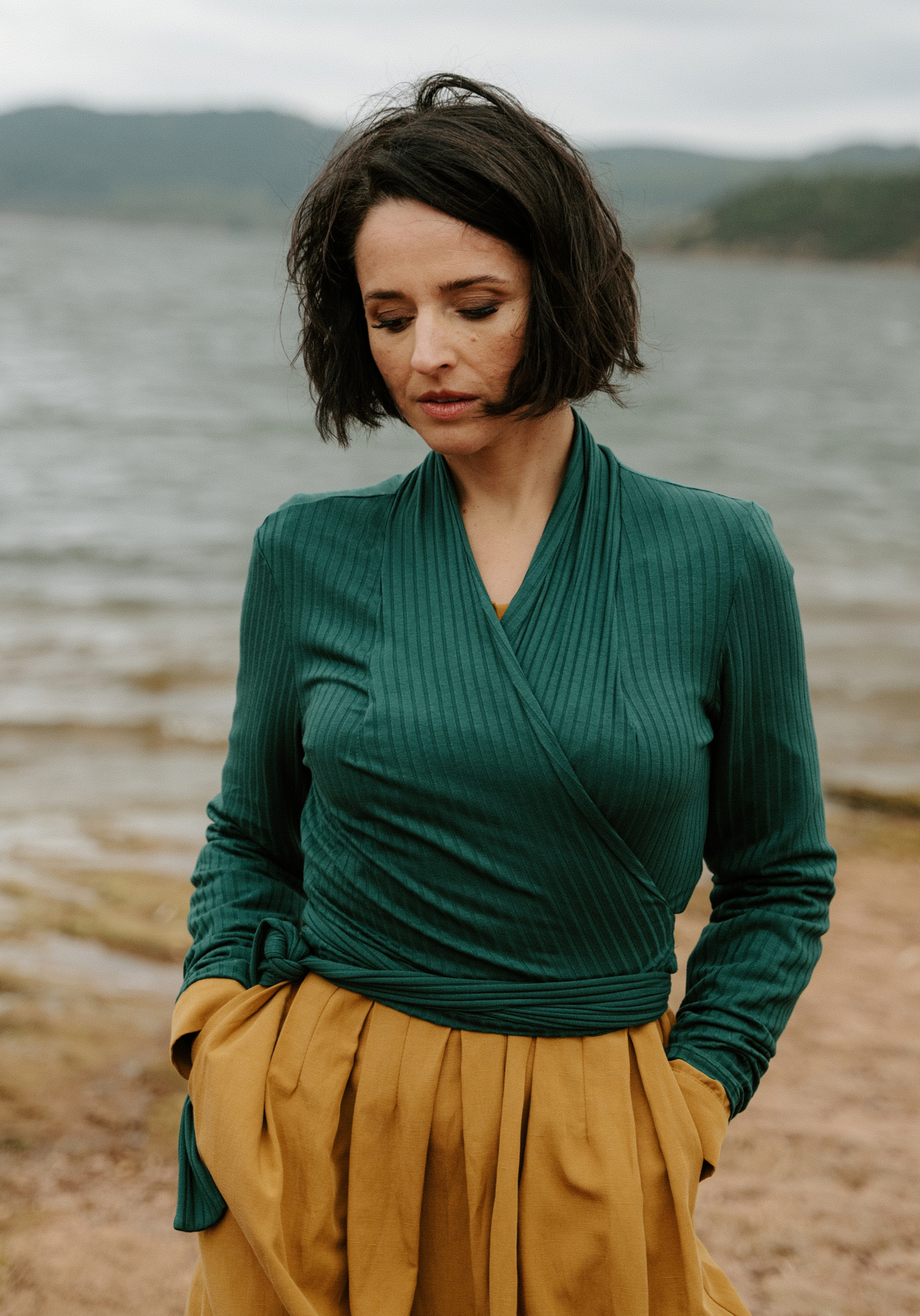 Cursive Wrap Top