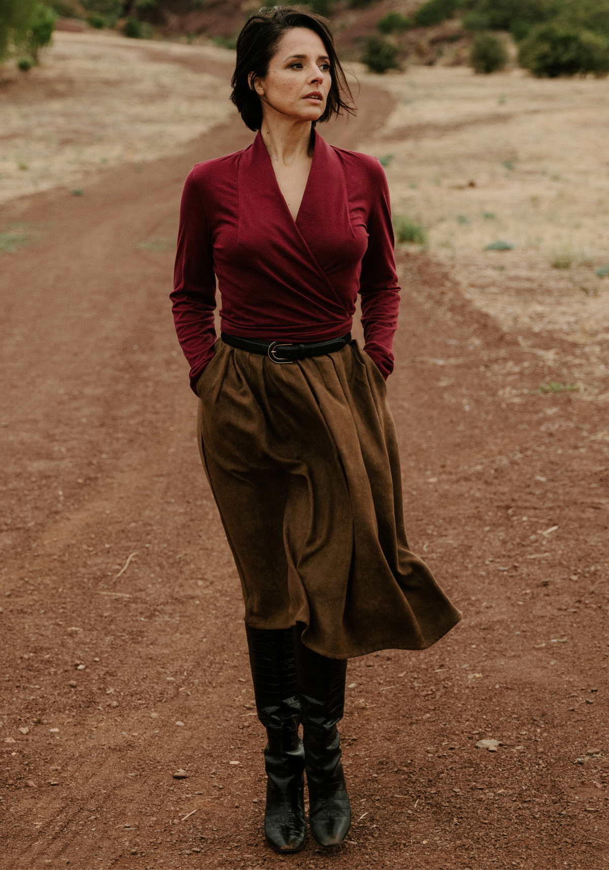 Cursive Wrap Top