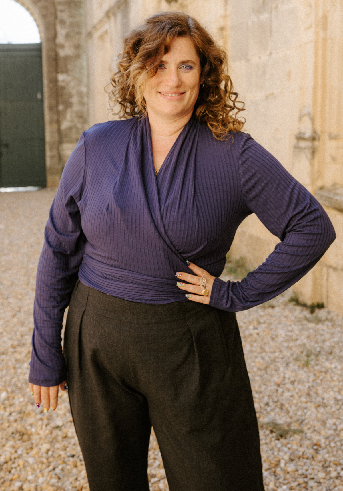 Cursive Wrap Top