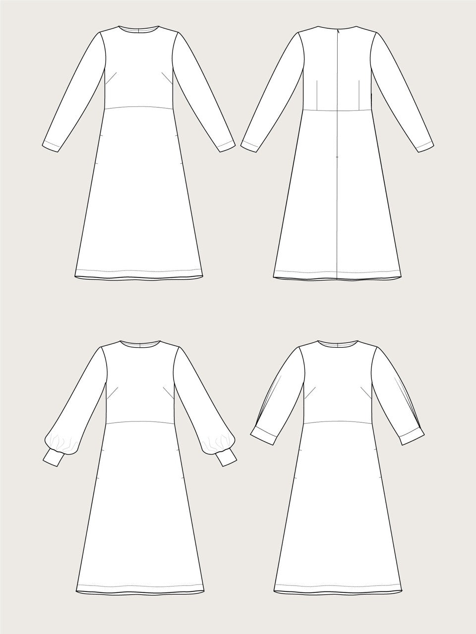 Multi Sleeve Midi Dress