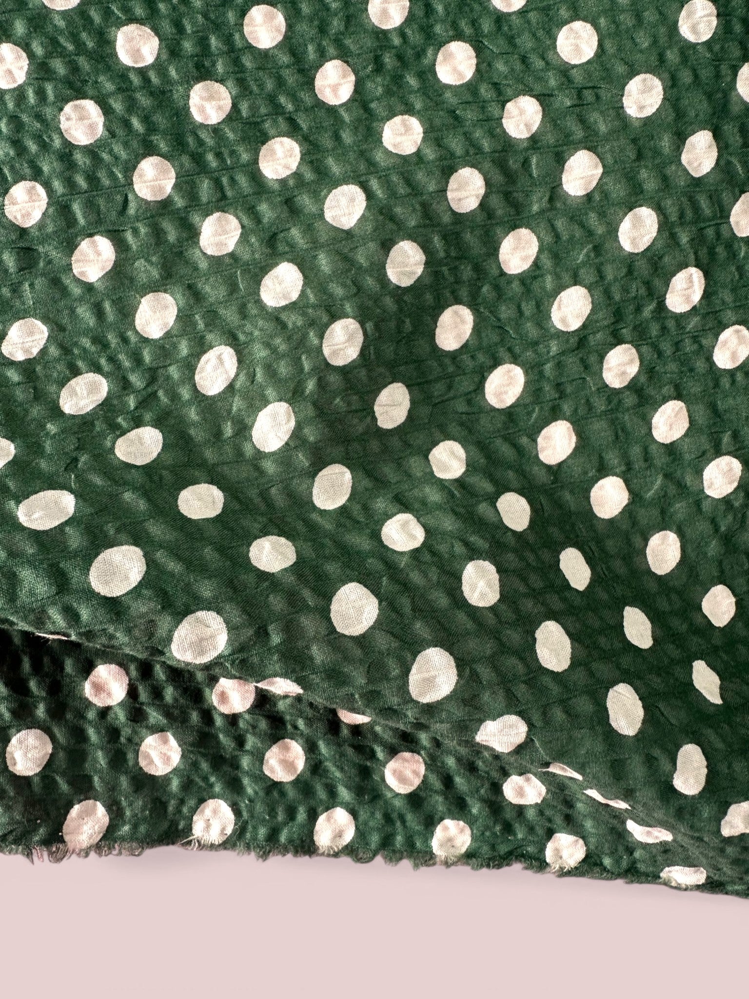 Iris Dot Green - Japanese Seersucker