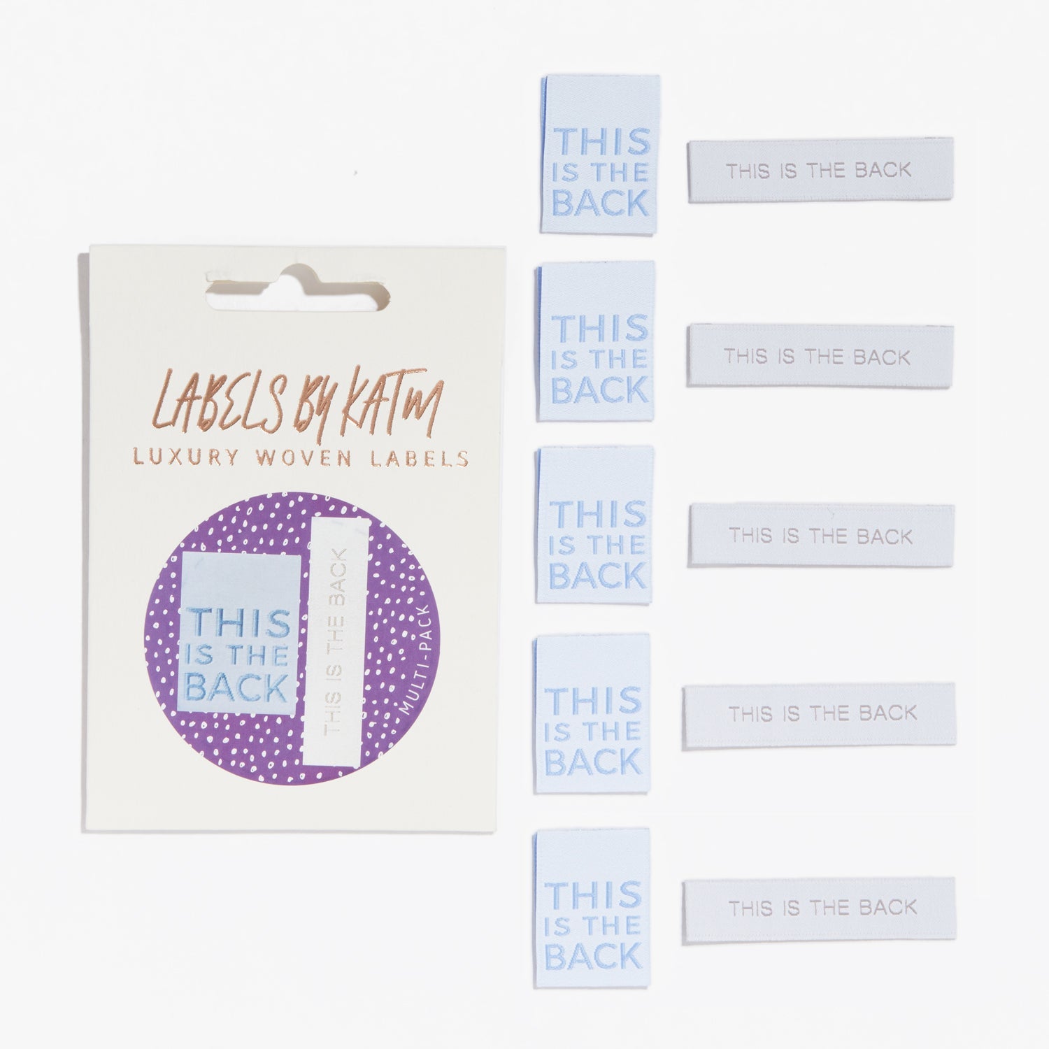 'This is the back' duo pack labels