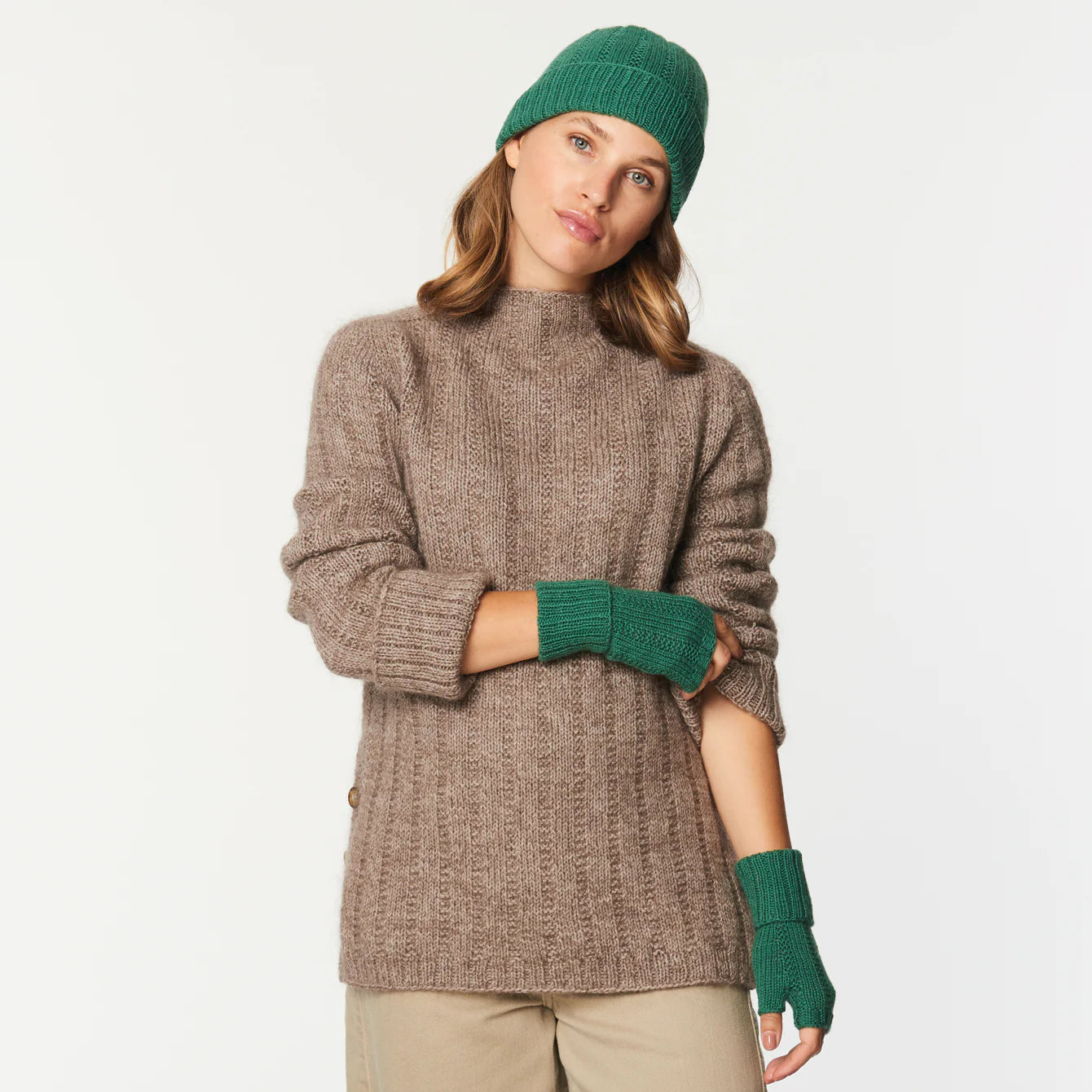 Eldey Knit Hat and Fingerless Mittens