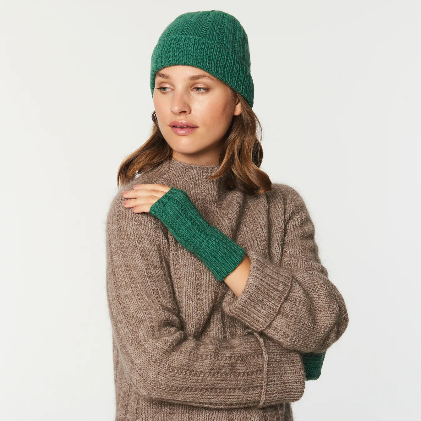 Eldey Knit Hat and Fingerless Mittens
