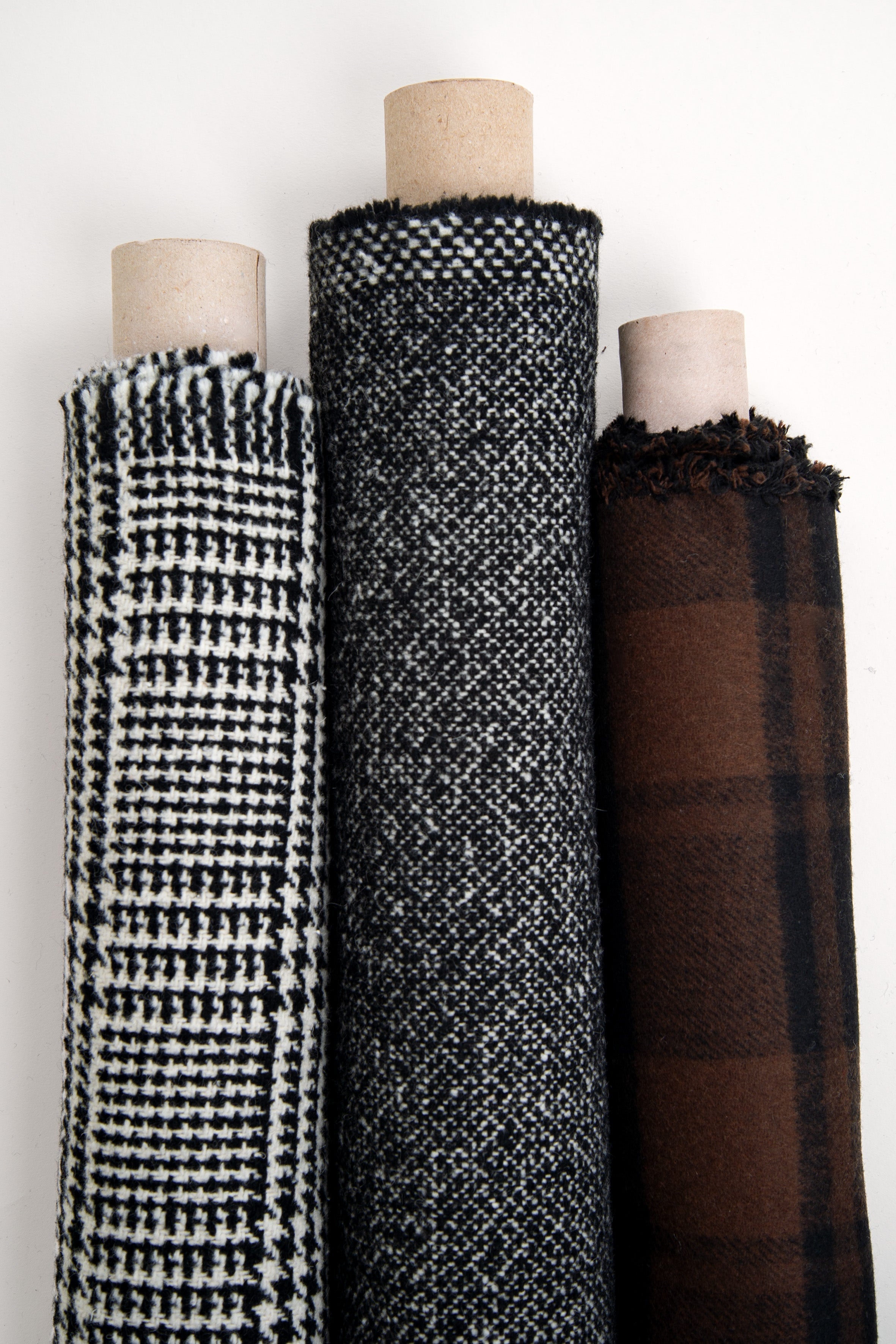 Wool Coating - Oat & Black Tartan