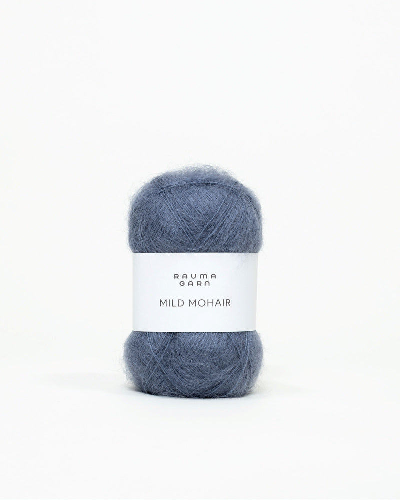 Rauma Mild Mohair 23 Mork bondebla yarn