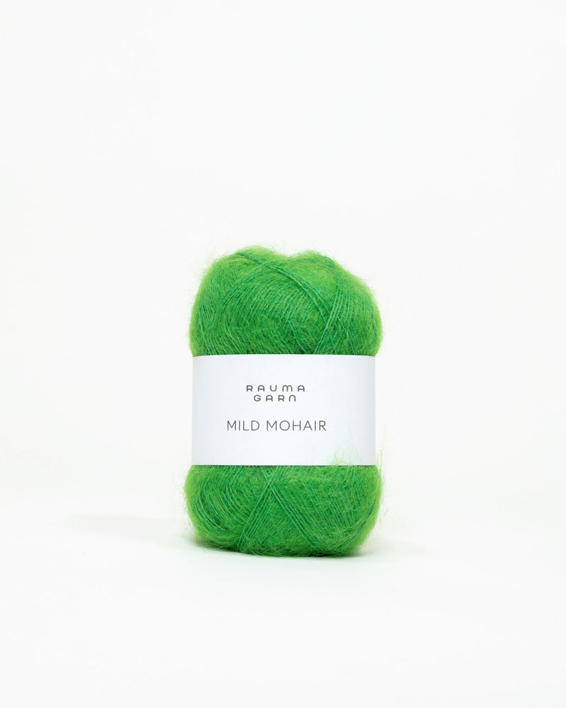 Rauma Mild Mohair 27 Skarp gronn yarn