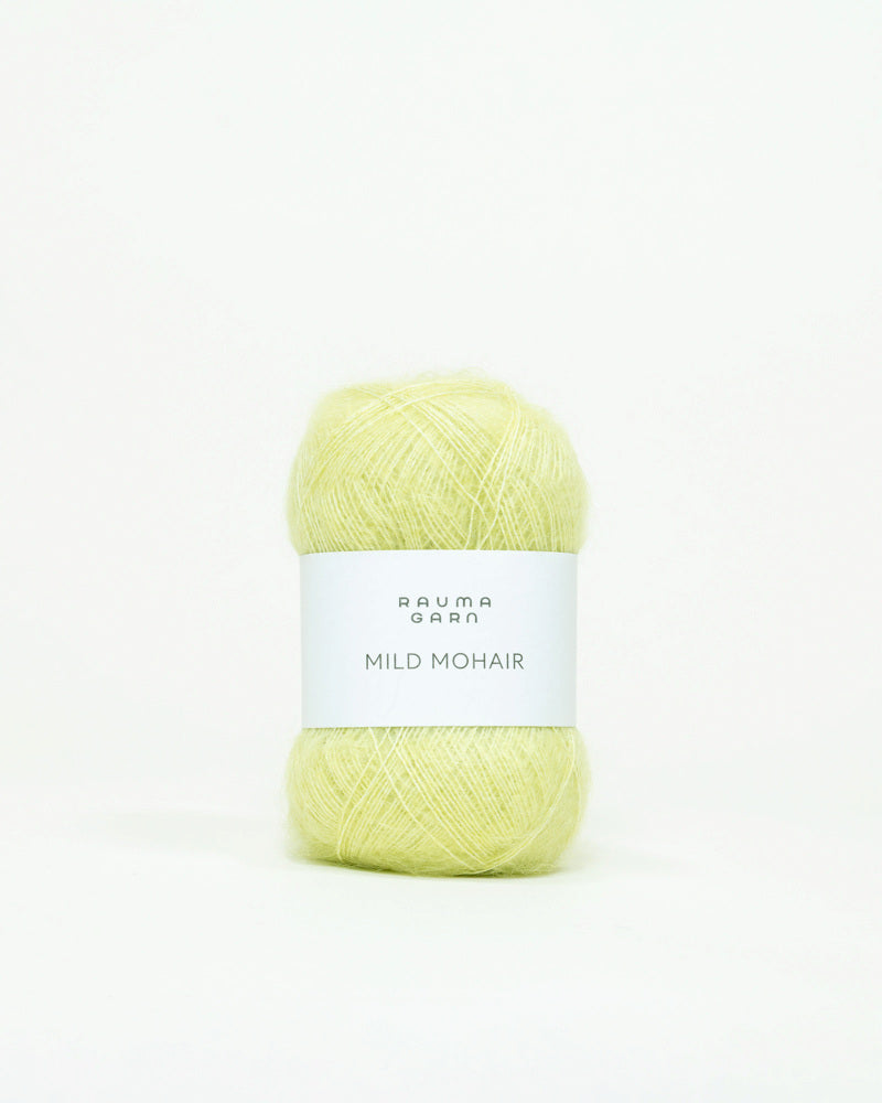 Rauma Mild Mohair 29 Lys lime yarn