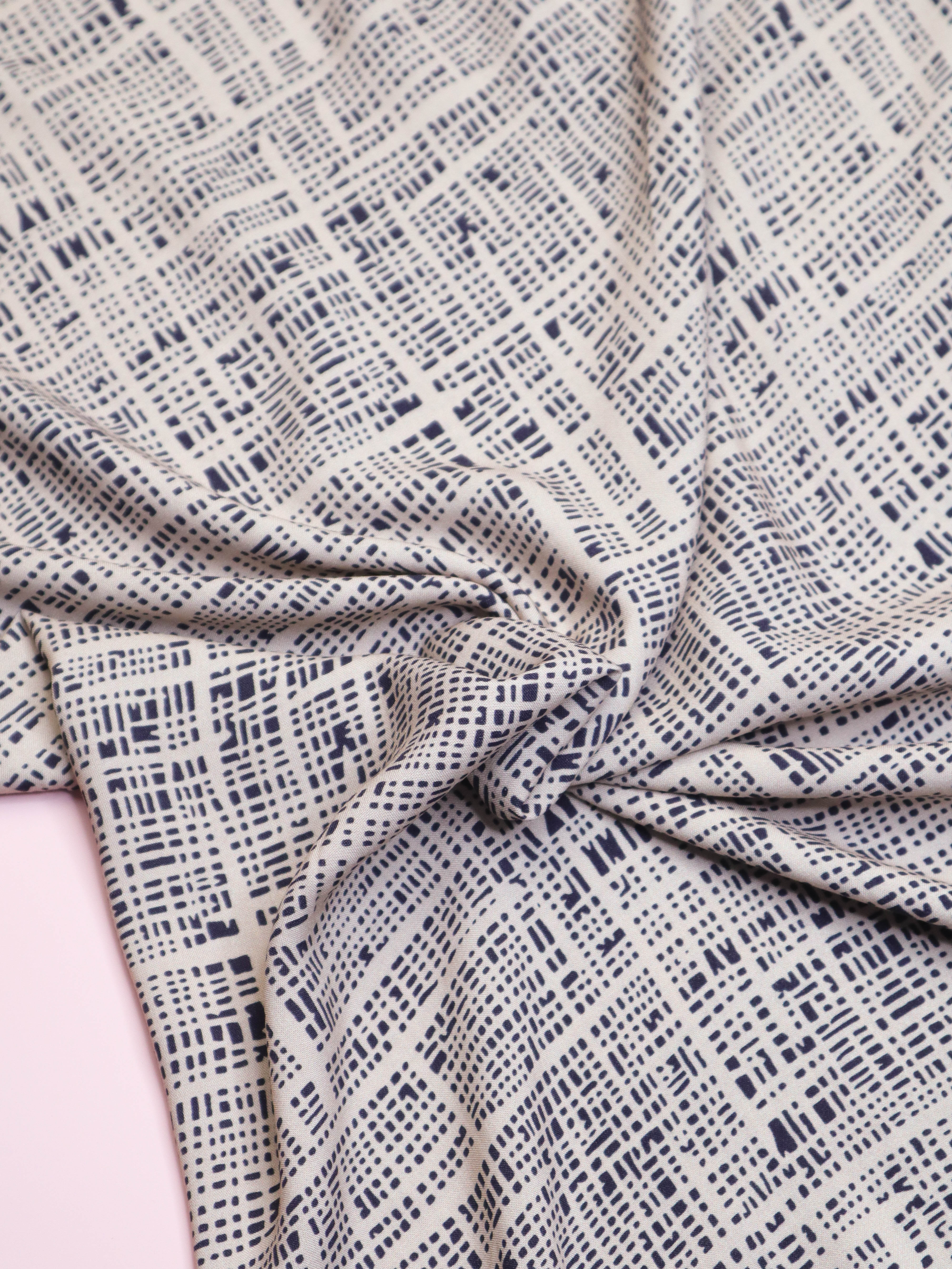 Path Dark Navy Viscose