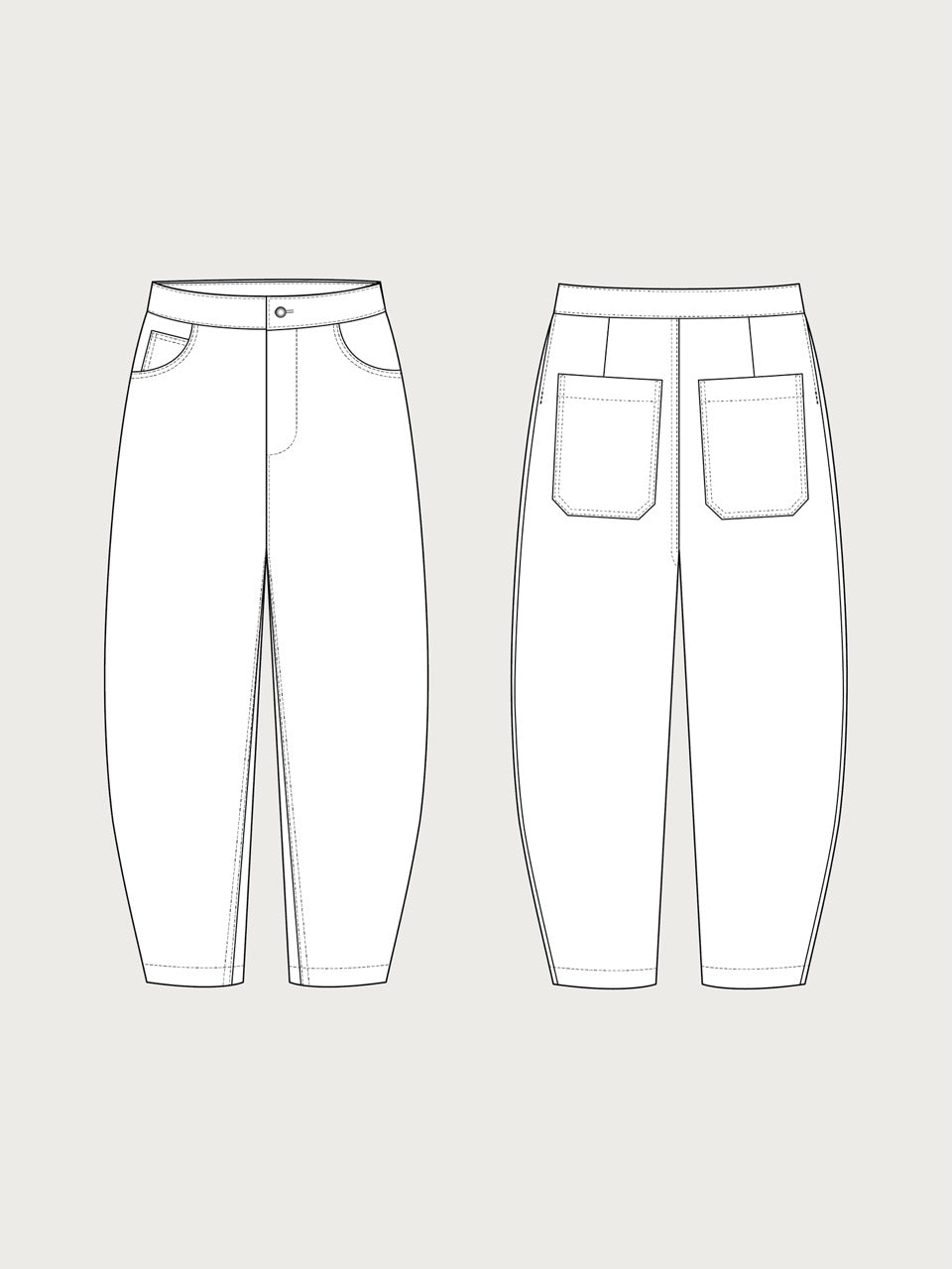 Barrel-Leg Trousers
