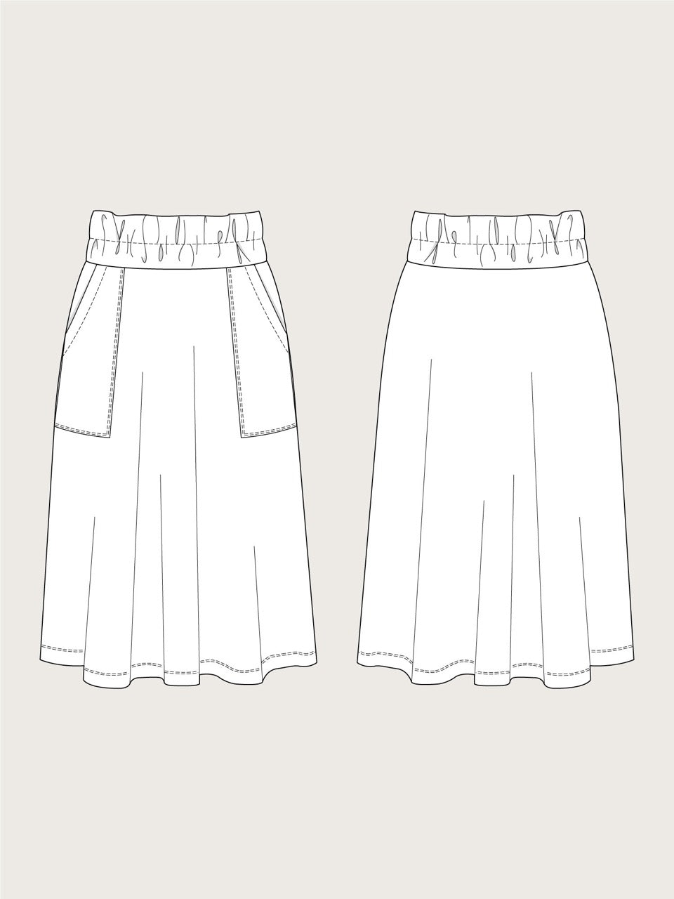 Elastic Waist Maxi Skirt