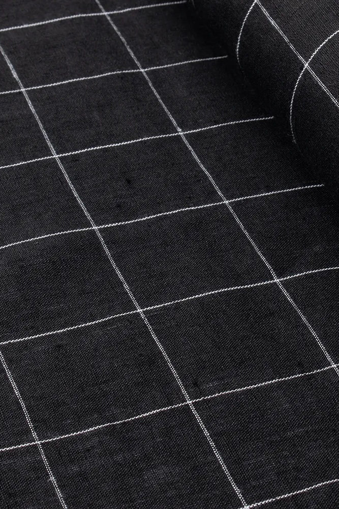 Nero Grid - Washed Linen
