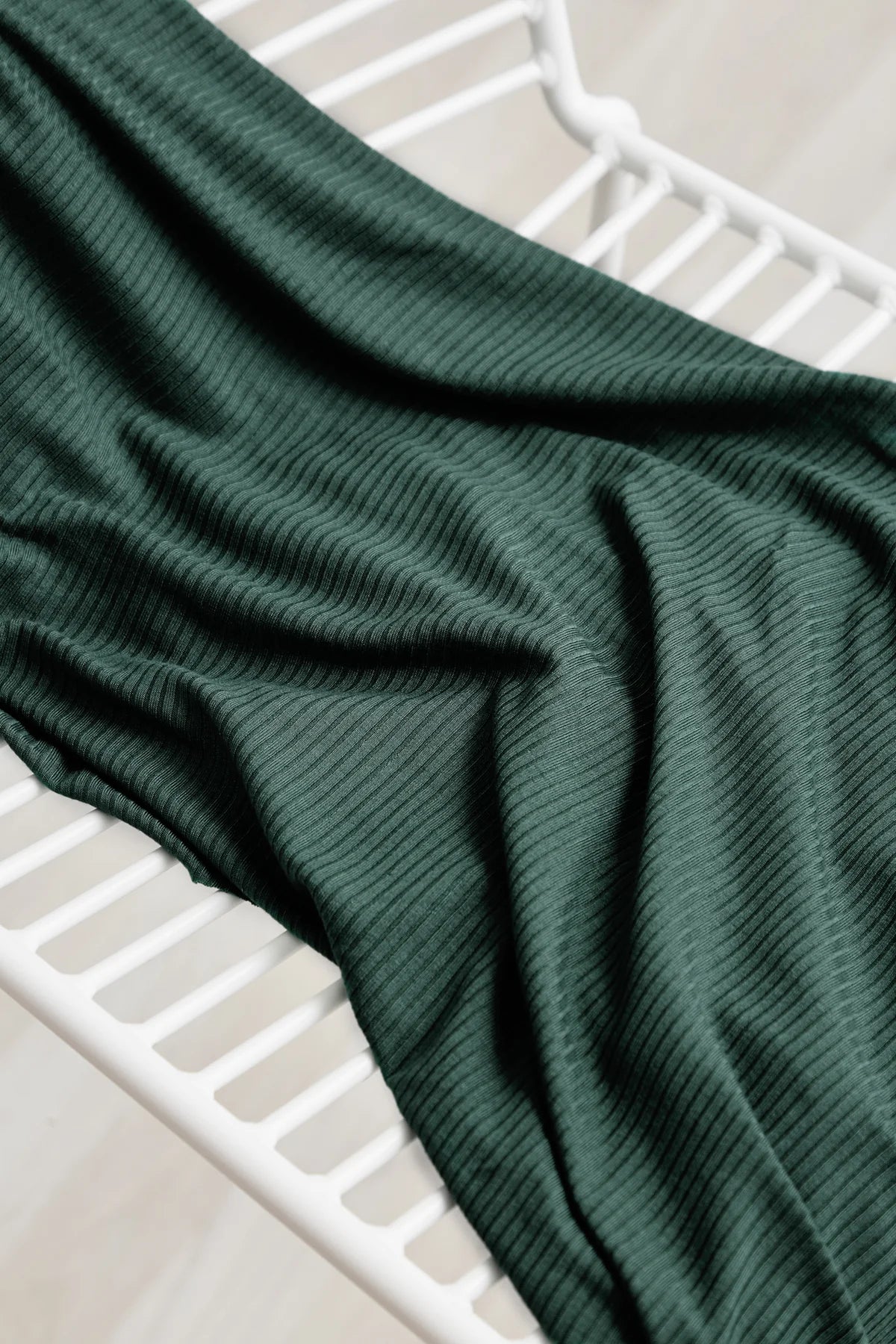 25x135 cm // Derby Ribbed Jersey - Deep Green