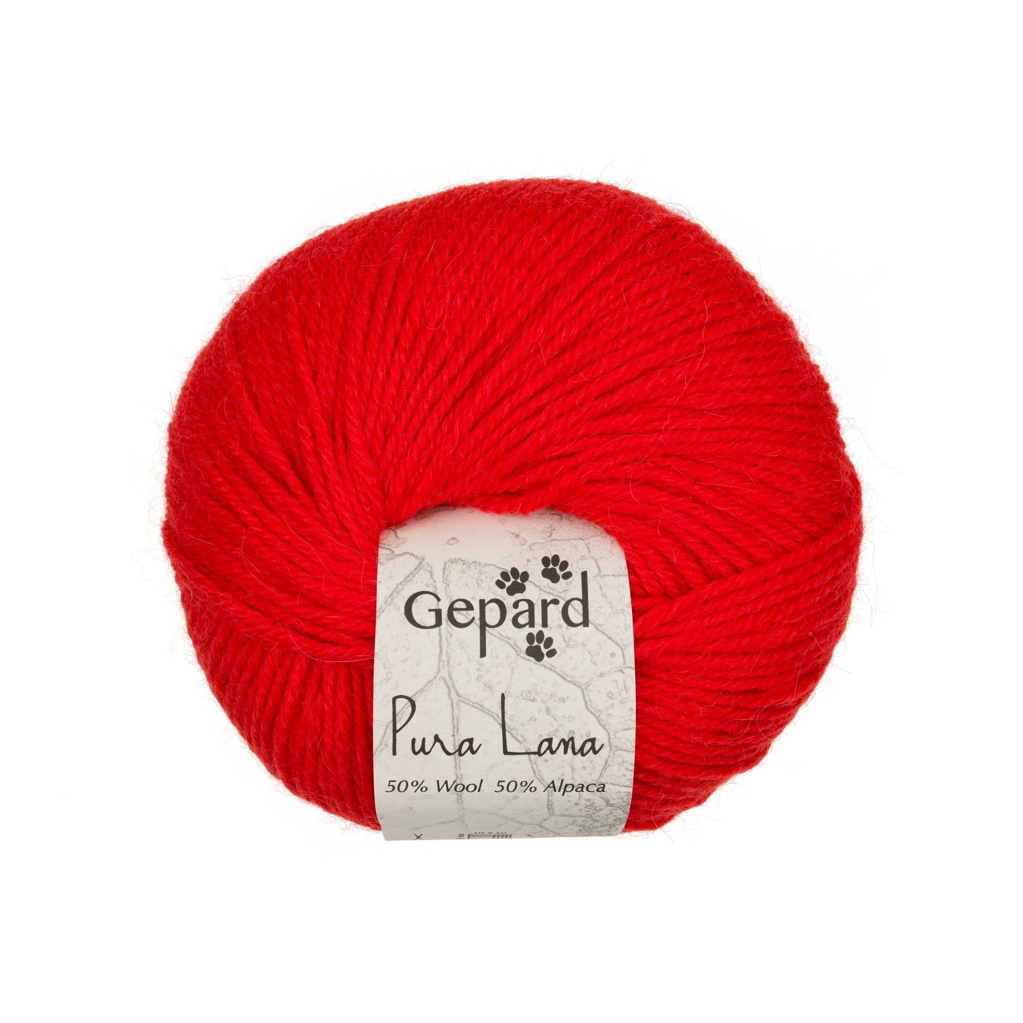 Gepard Pura Lana 329 Bright red yarn ball