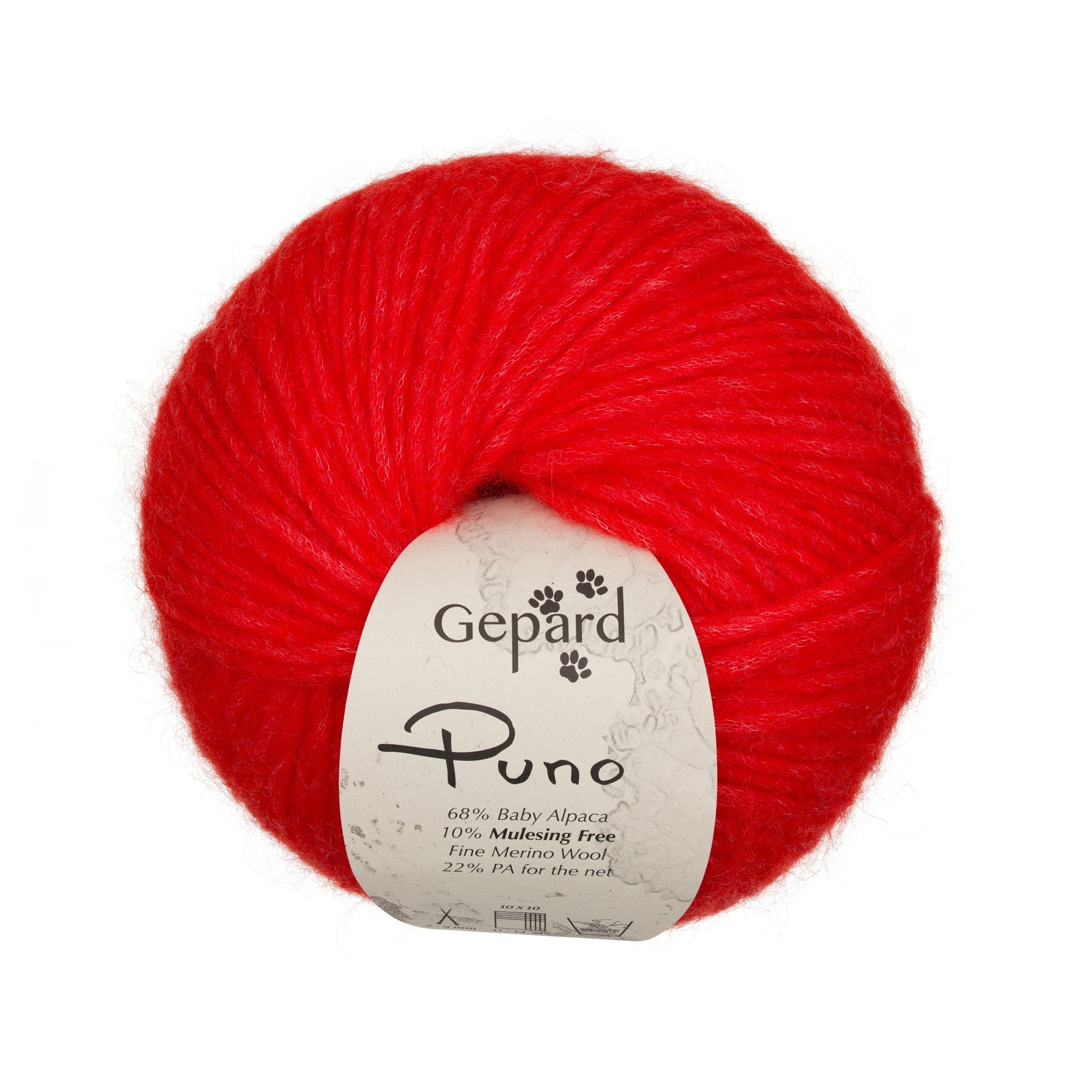 Gepard Puno 329 Red Flame yarn ball