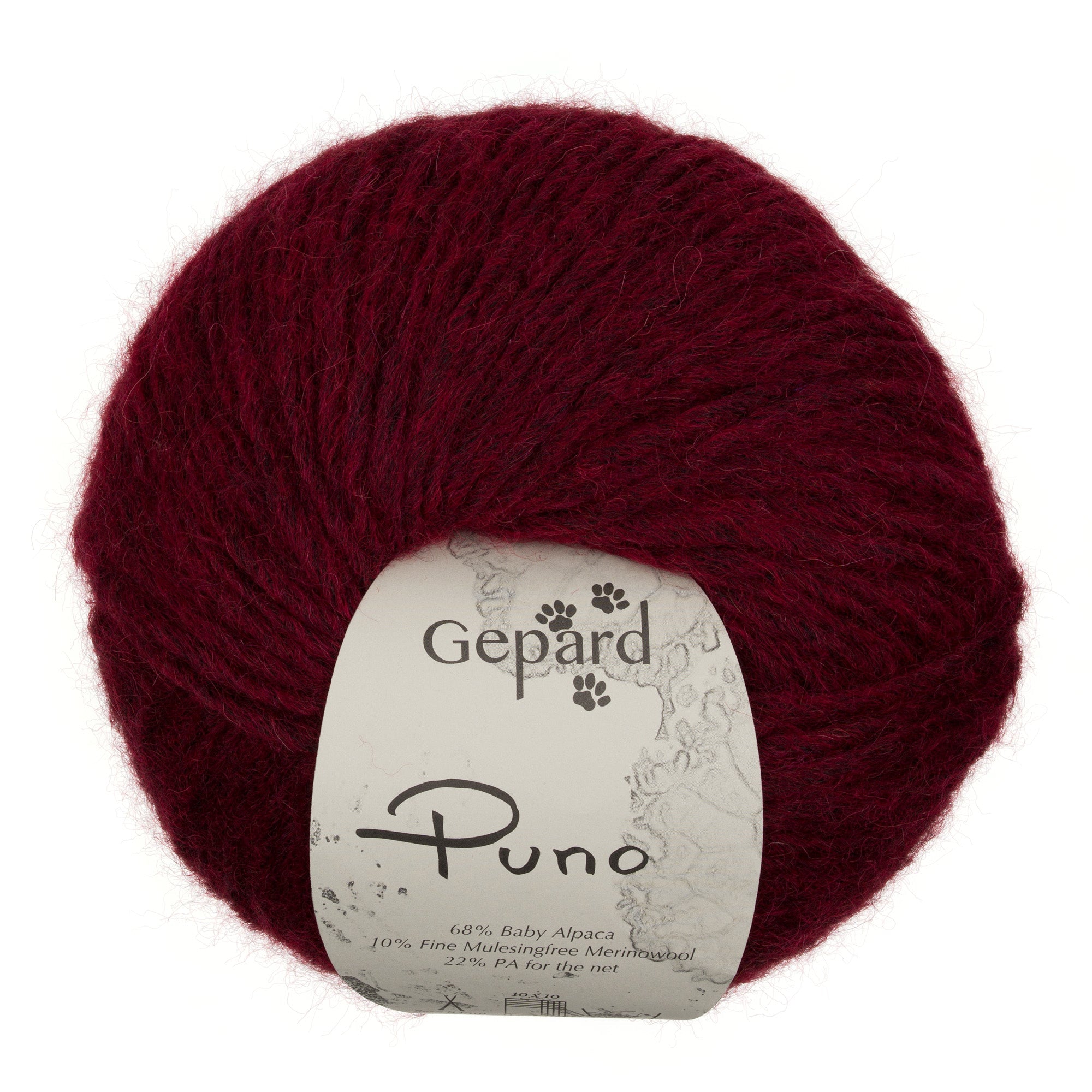 Gepard Puno 470 Black Cherry yarn ball
