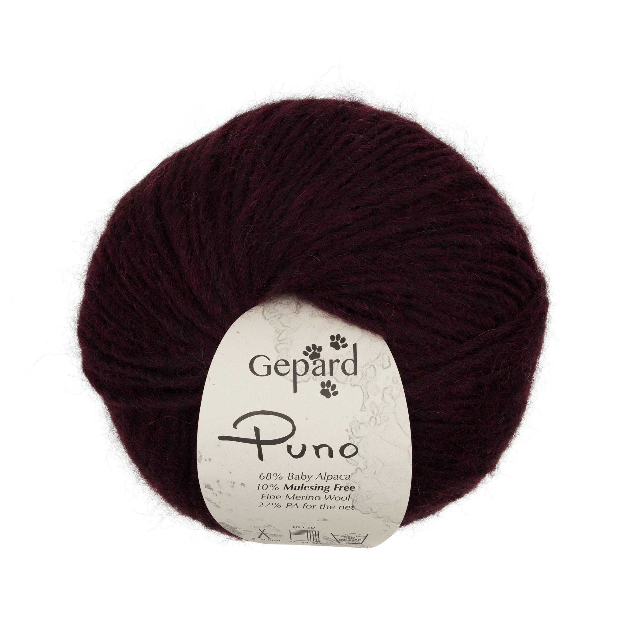 Gepard Puno 482 Wine Red yarn ball