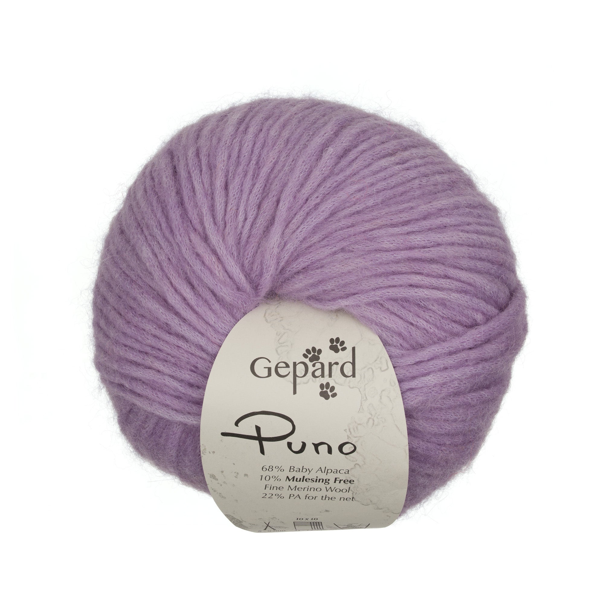 Gepard Puno 604 Soft Lilac yarn ball