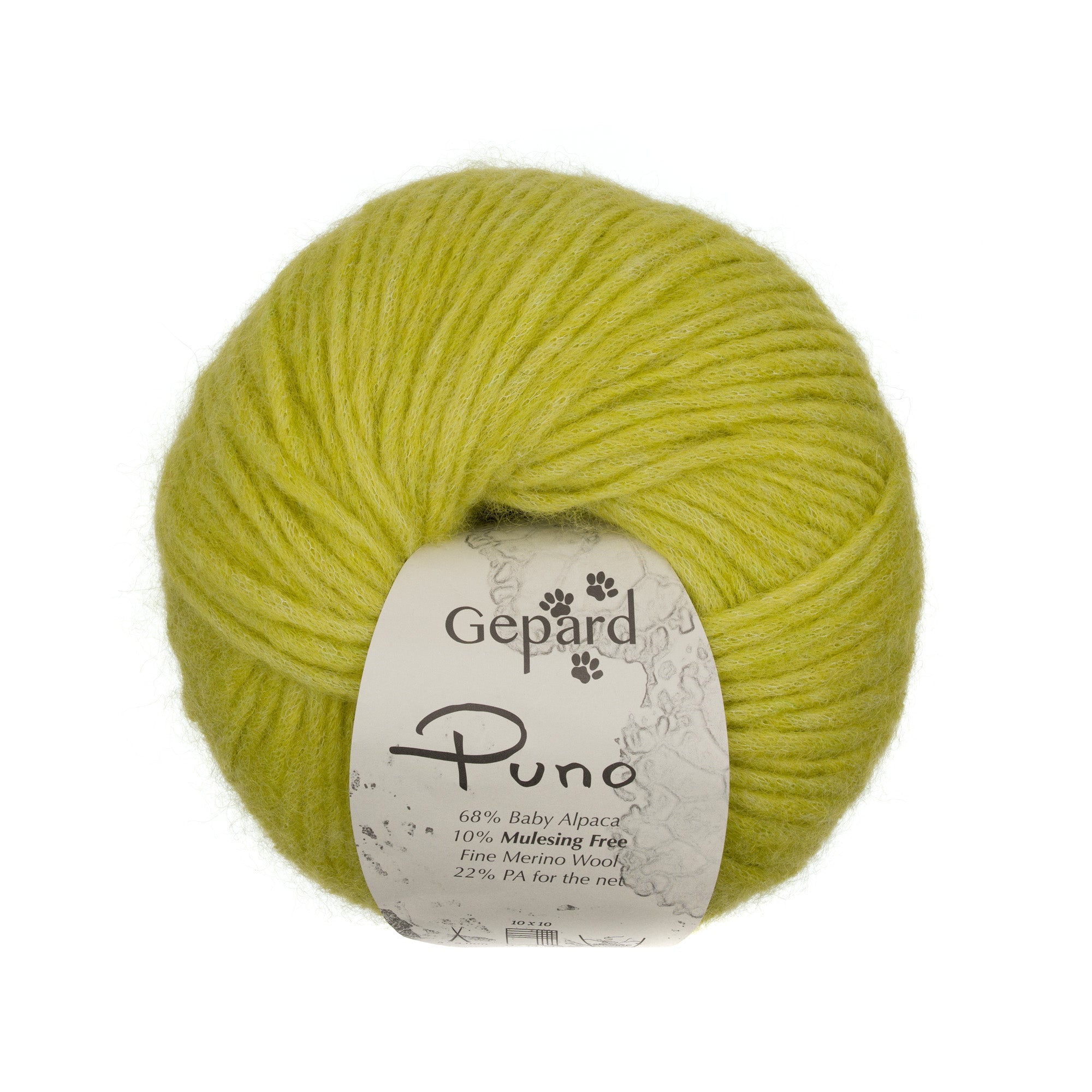 Gepard Puno 814 Lime yarn ball