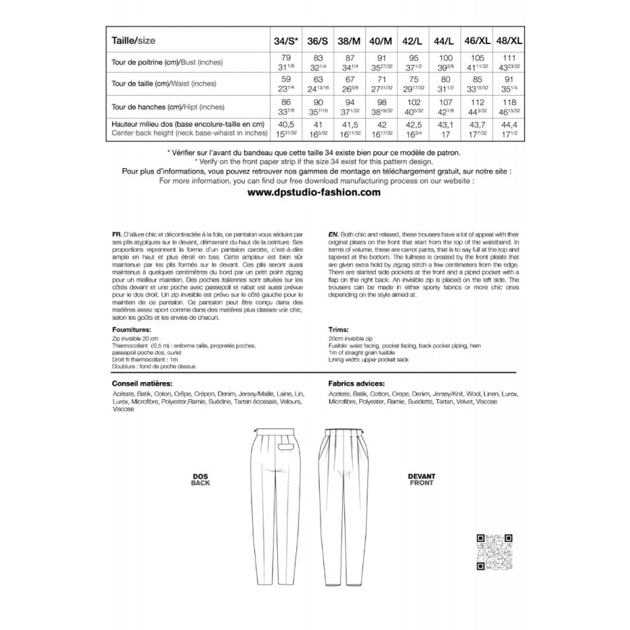 Le 305 - Trousers with pleats