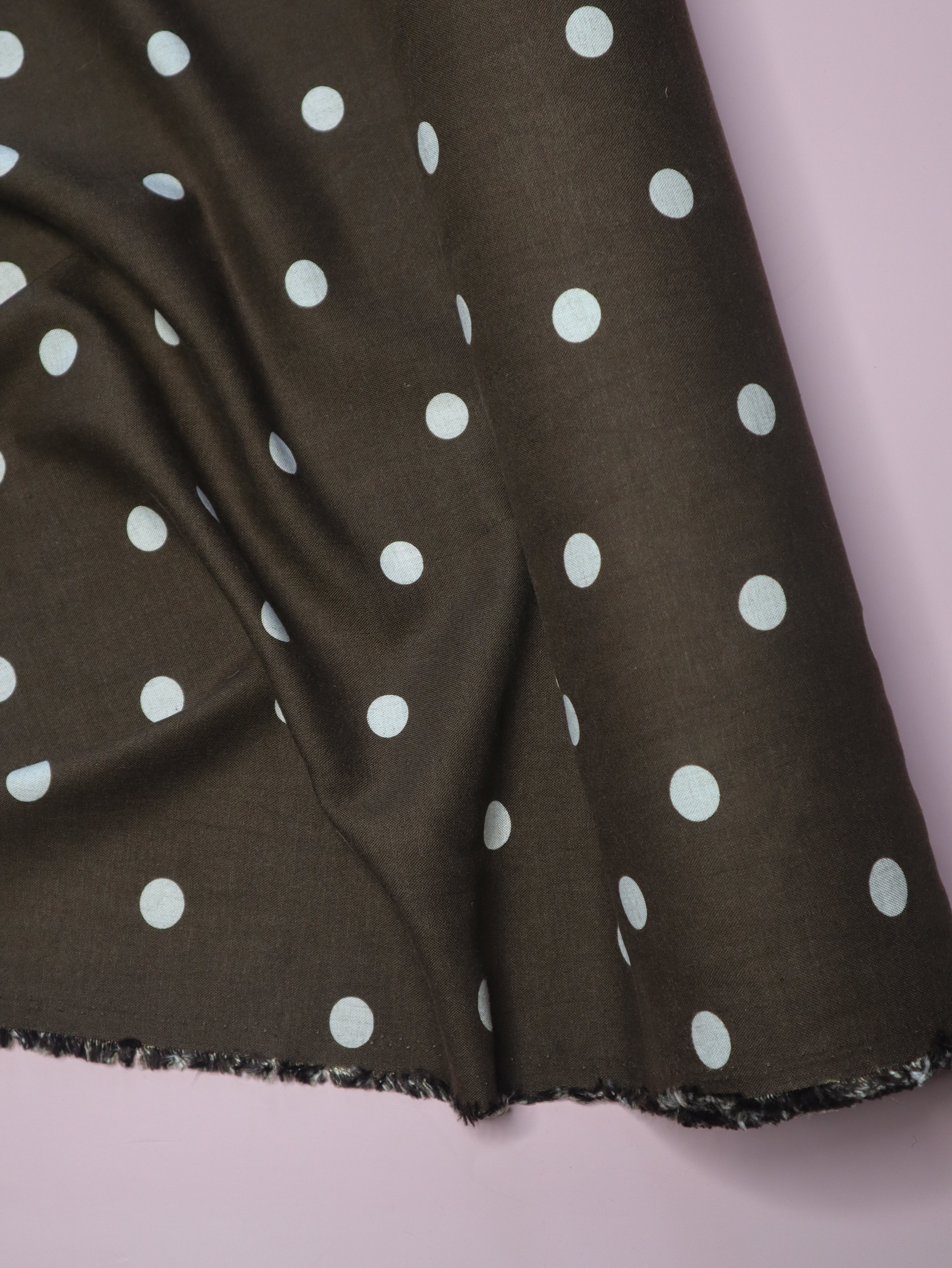 Polka Brown - Japanese Viscose/Linen