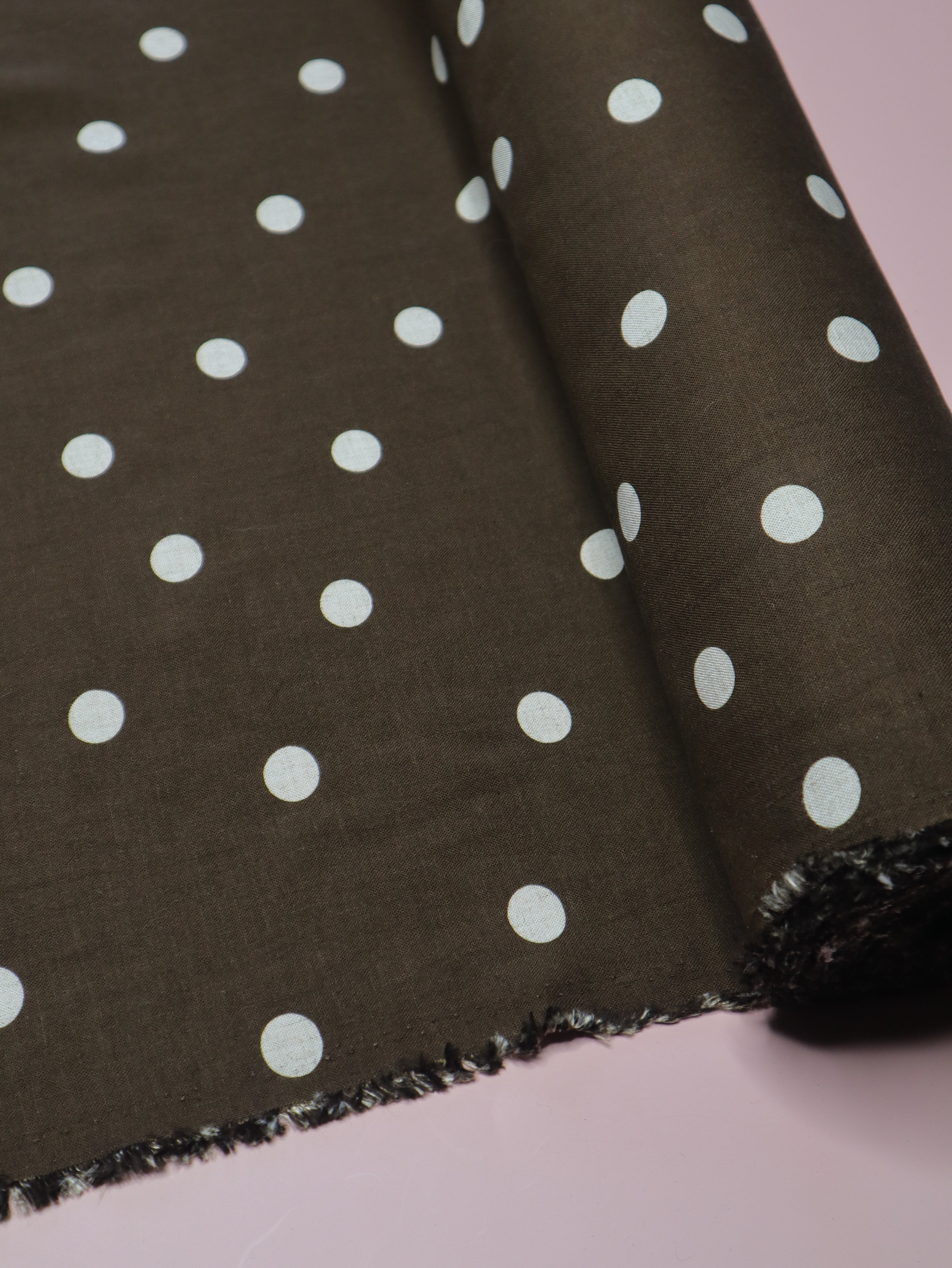 Polka Brown - Japanese Viscose/Linen