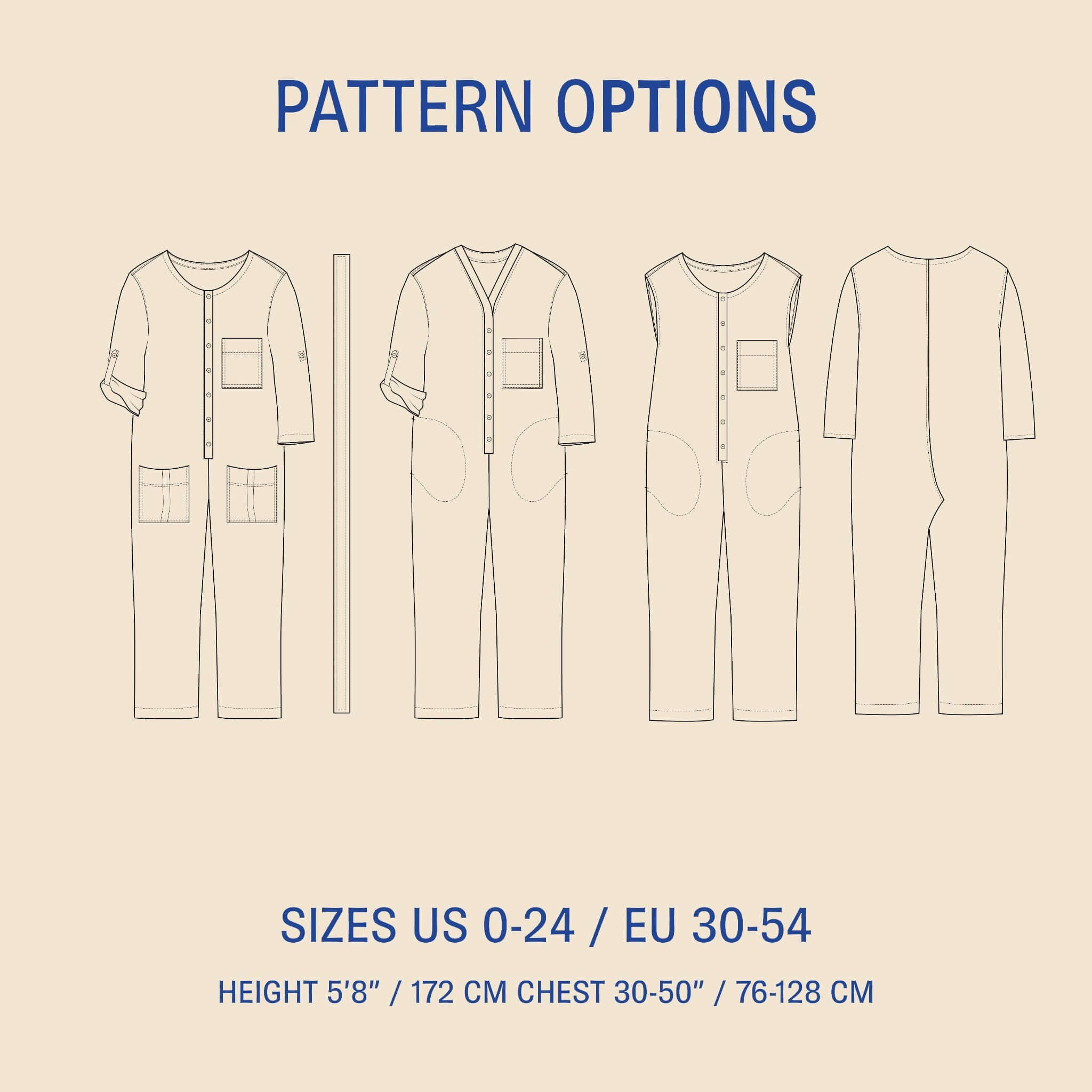 Aviator Jumpsuit sewing pattern Wardrobe By Me