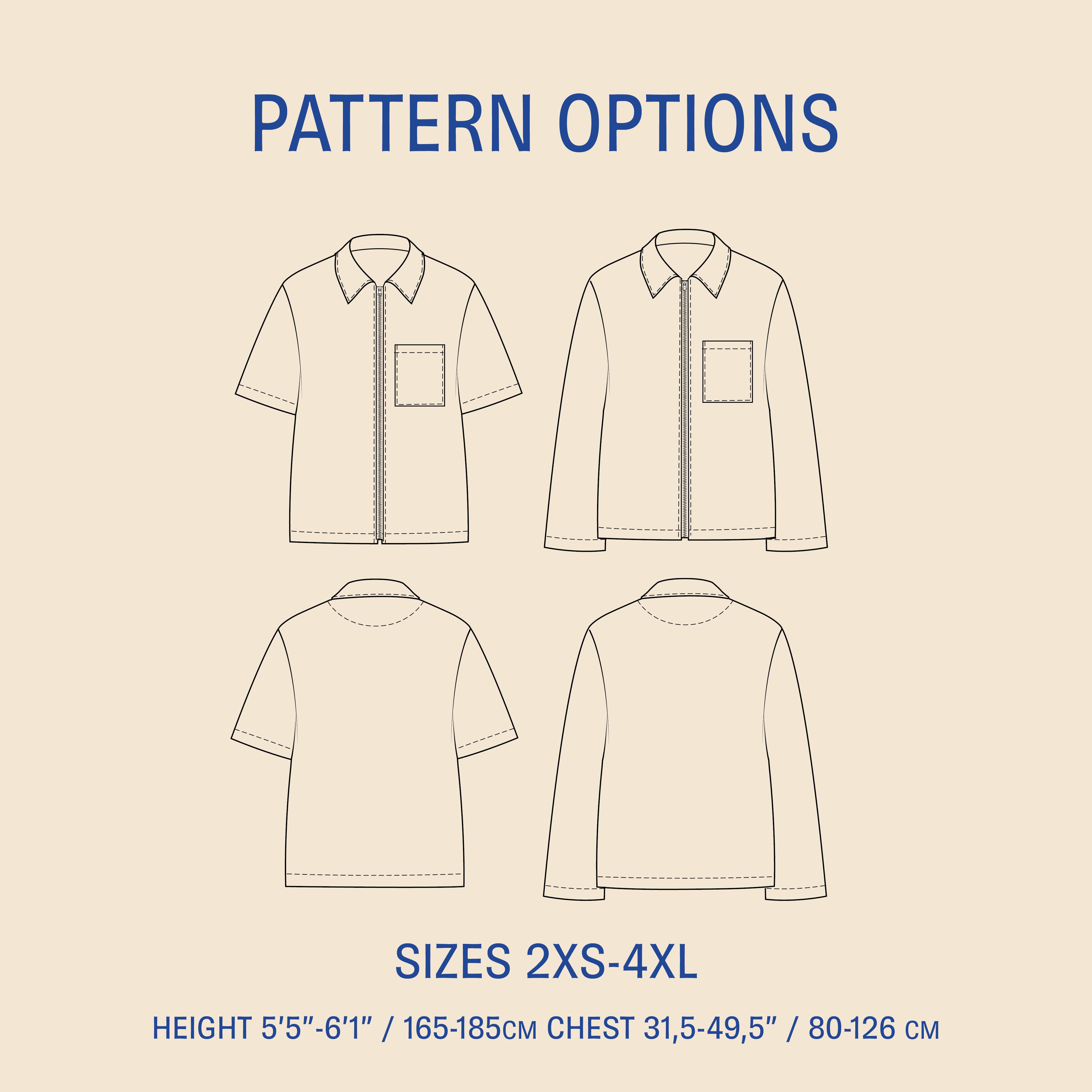 Men's Zip Shirt Sewing Pattern