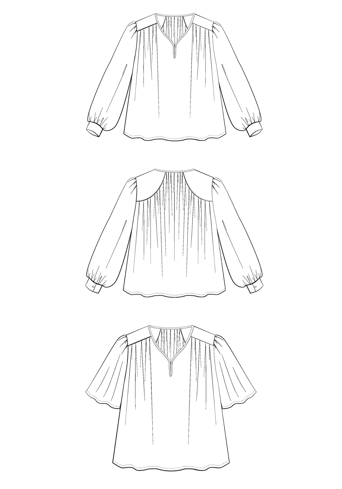 Maison Fauve Missive blouse technical drawing