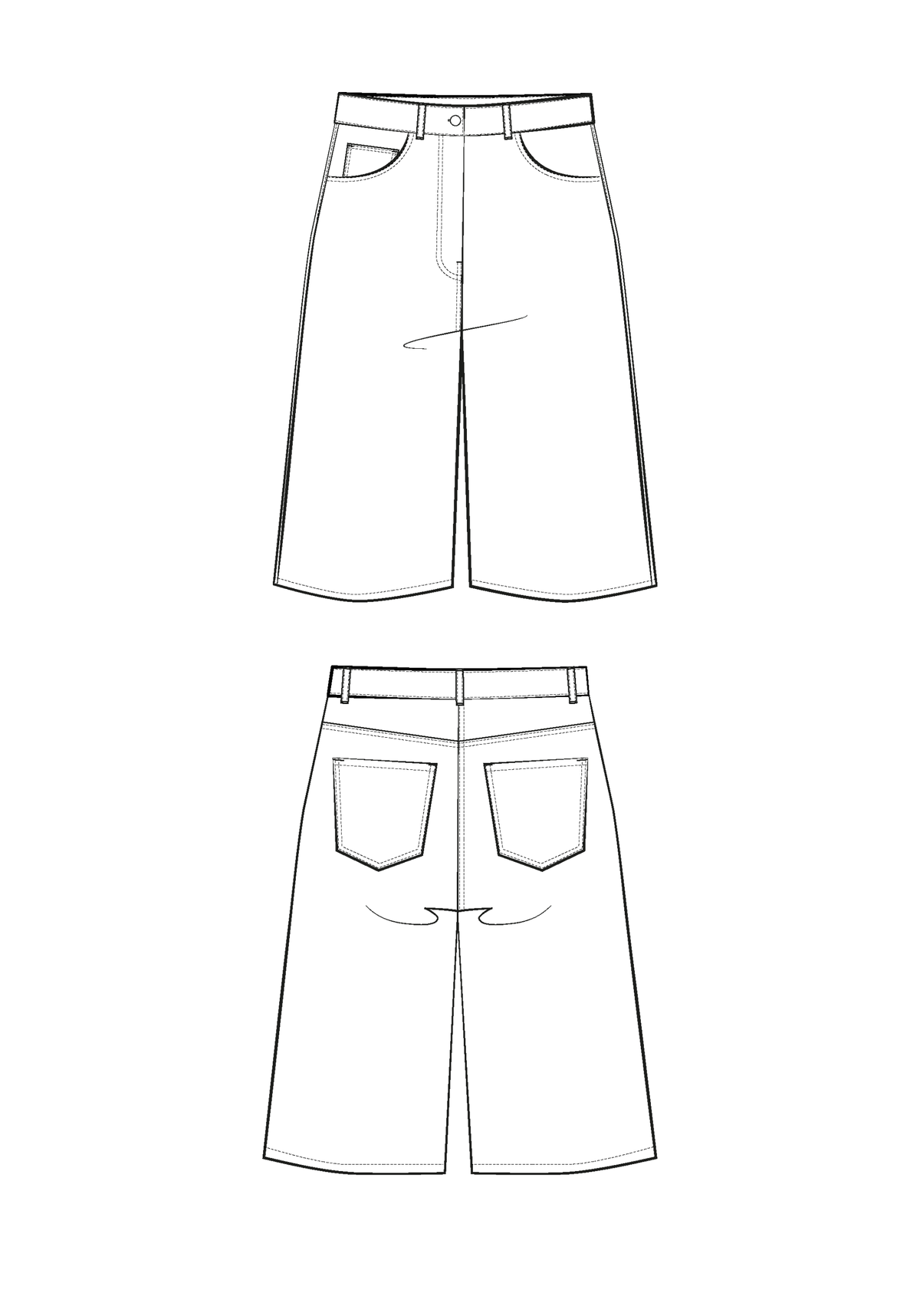 Maison Fauve Synopsis Bermuda shorts technical drawing