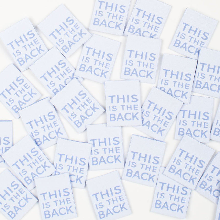 'This is the back' labels