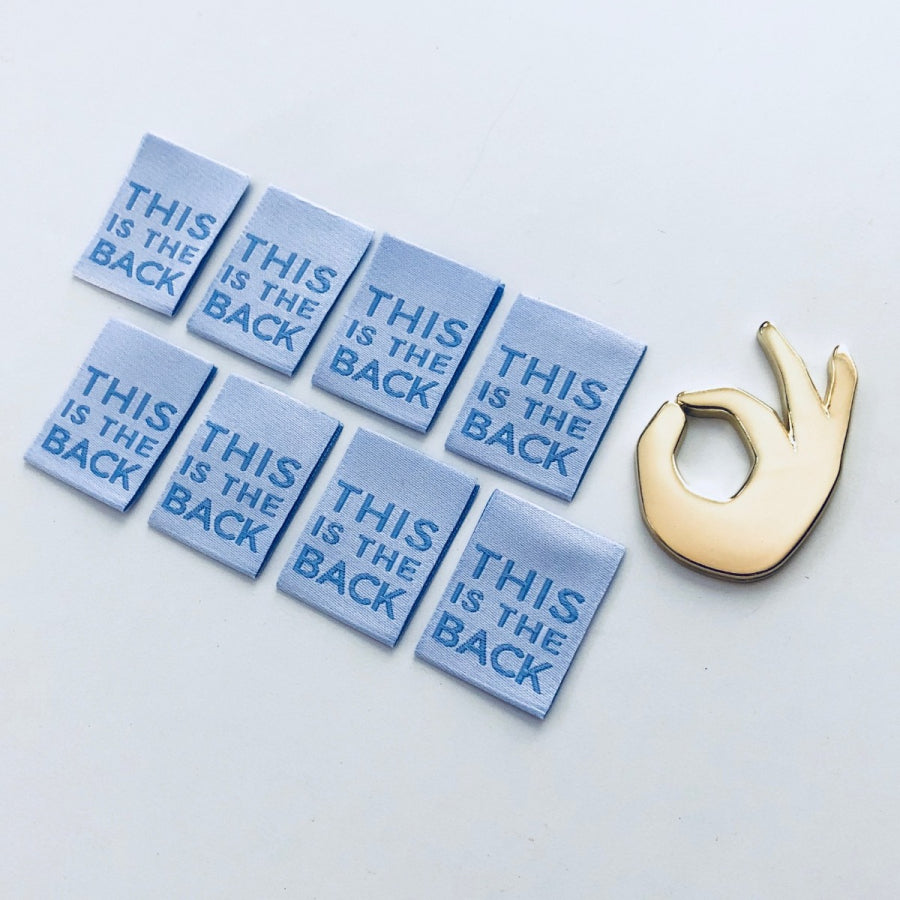 'This is the back' labels