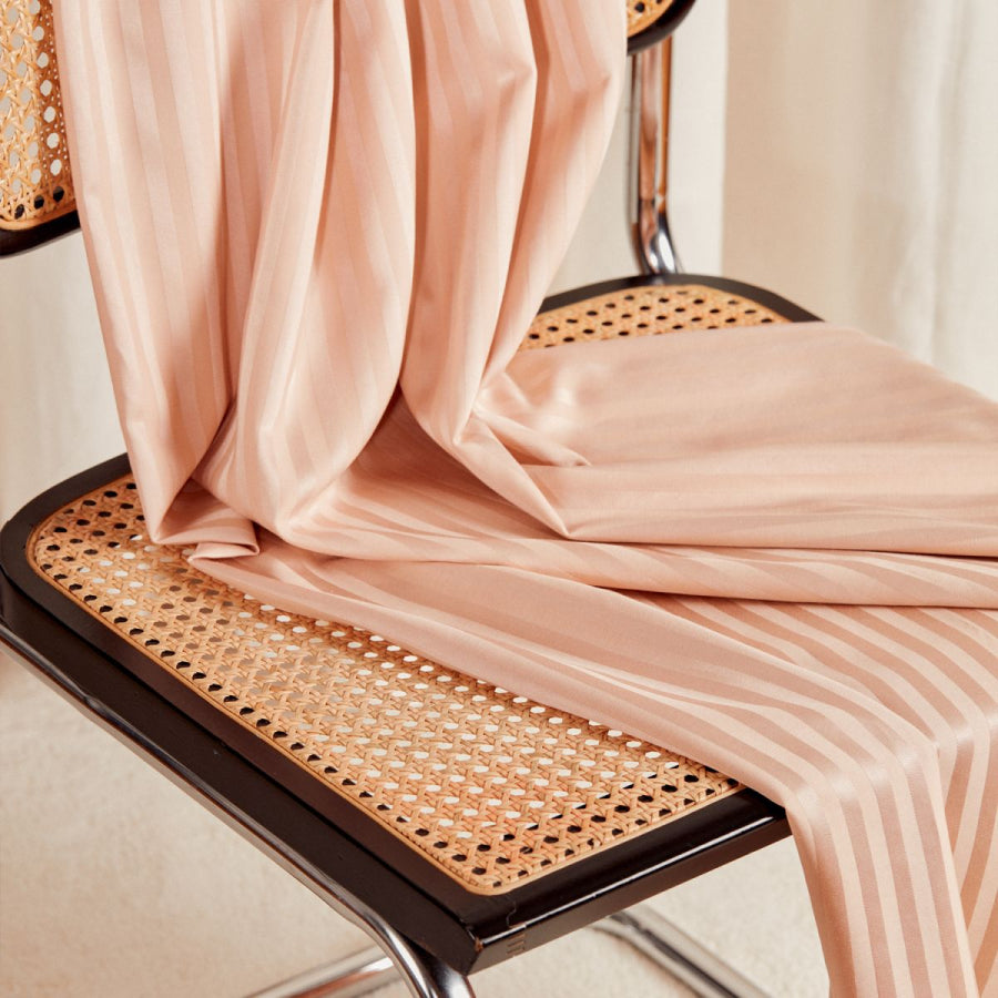 70x150 cm // Stripes Viscose/Cotton - Blush