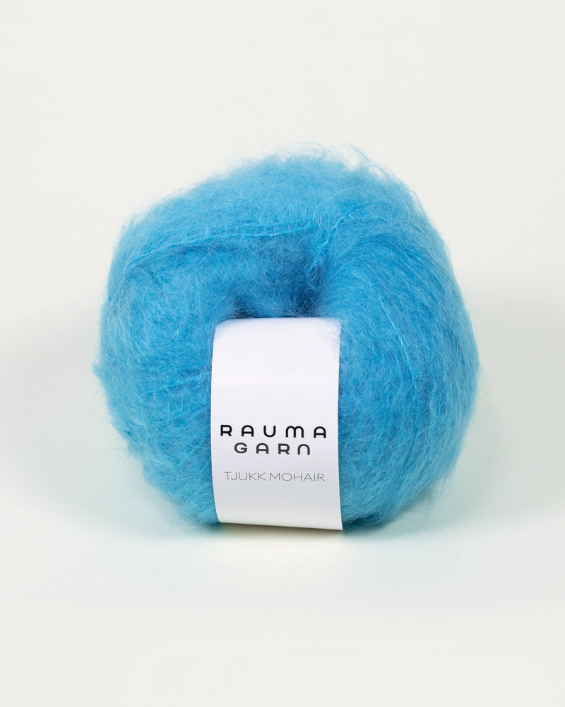 Rauma Tjukk Mohair 077 Turkis yarn ball