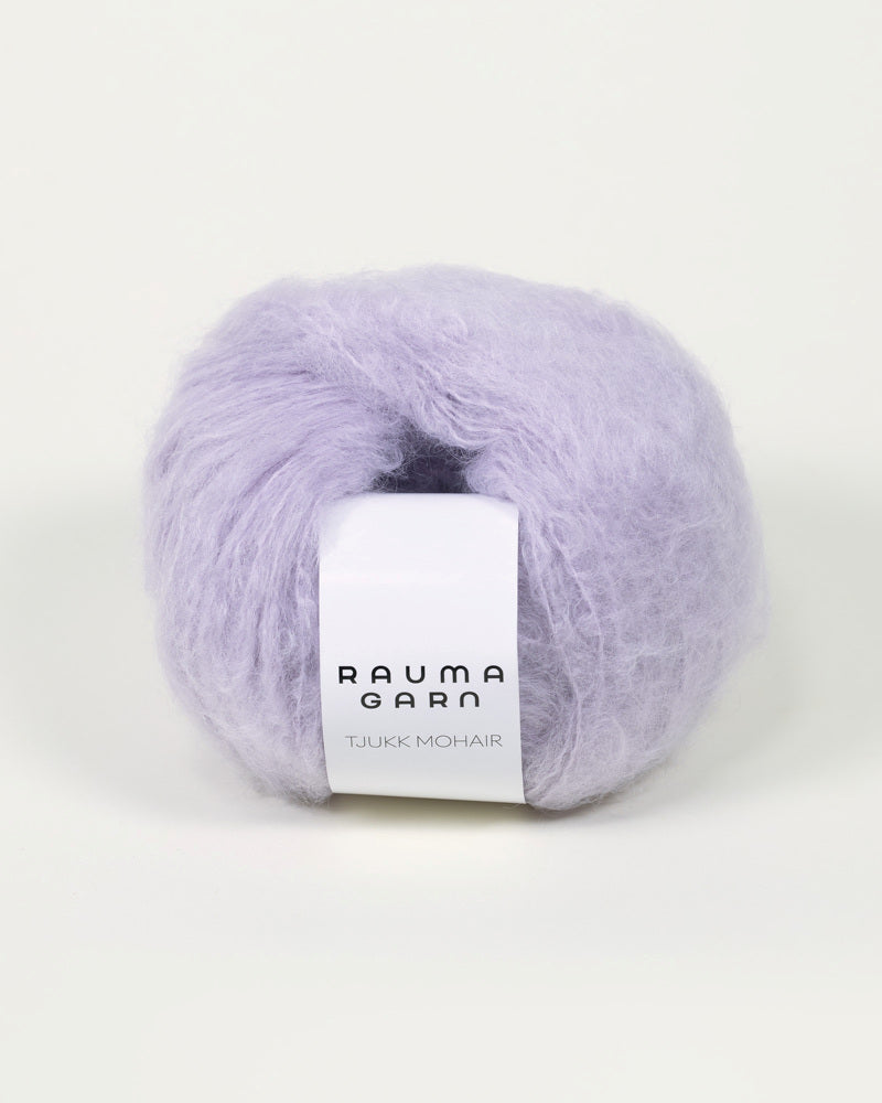 Rauma Tjukk Mohair 185 Lys syrin yarn ball