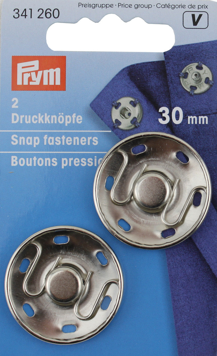 Snap Fasteners 30 mm, Nickel