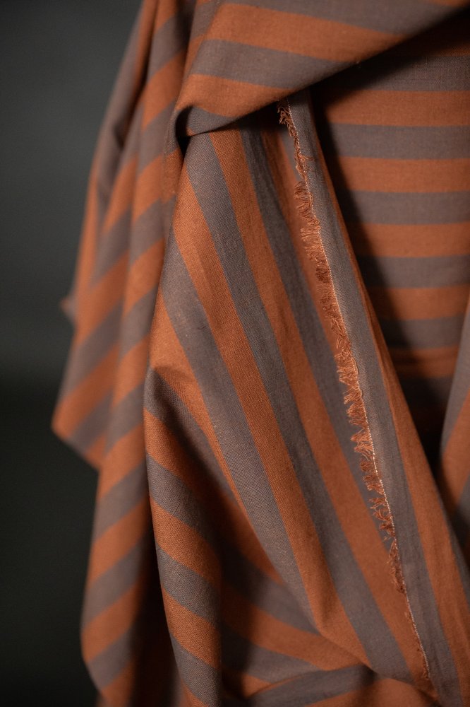 Double Chocolate Cotton/Linen Stripe