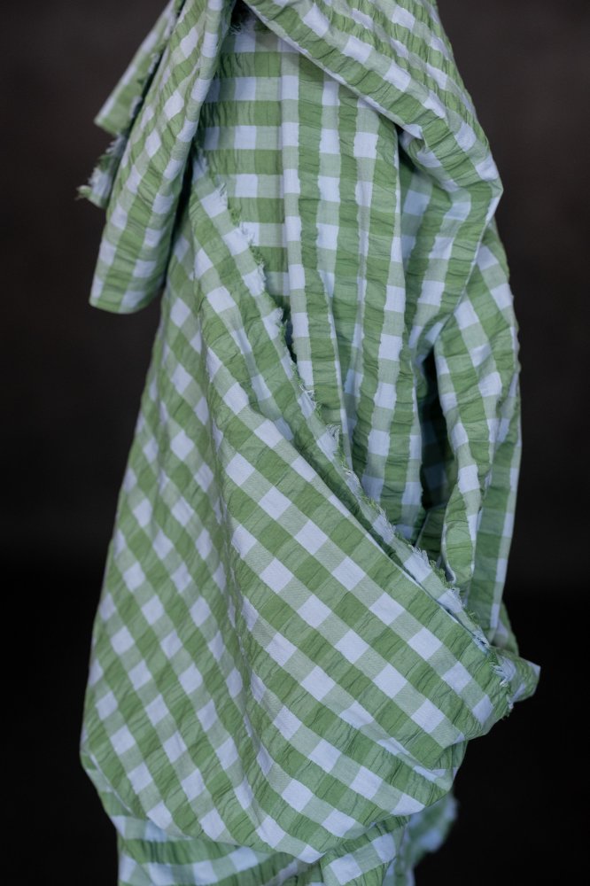 Palm Sky Gingham Seersucker