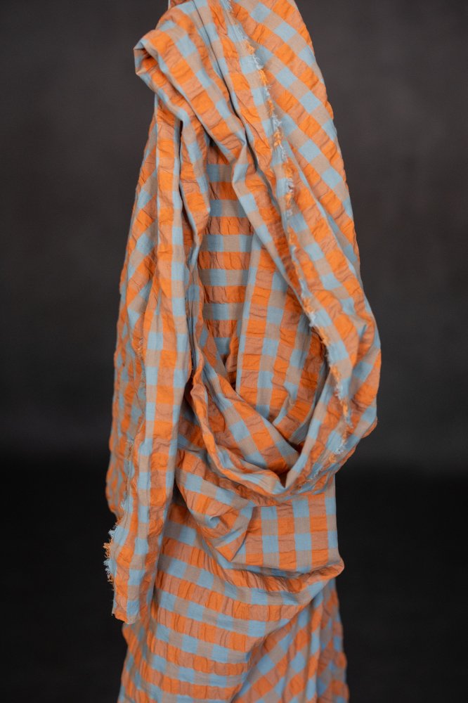Persimmon Gingham Seersucker