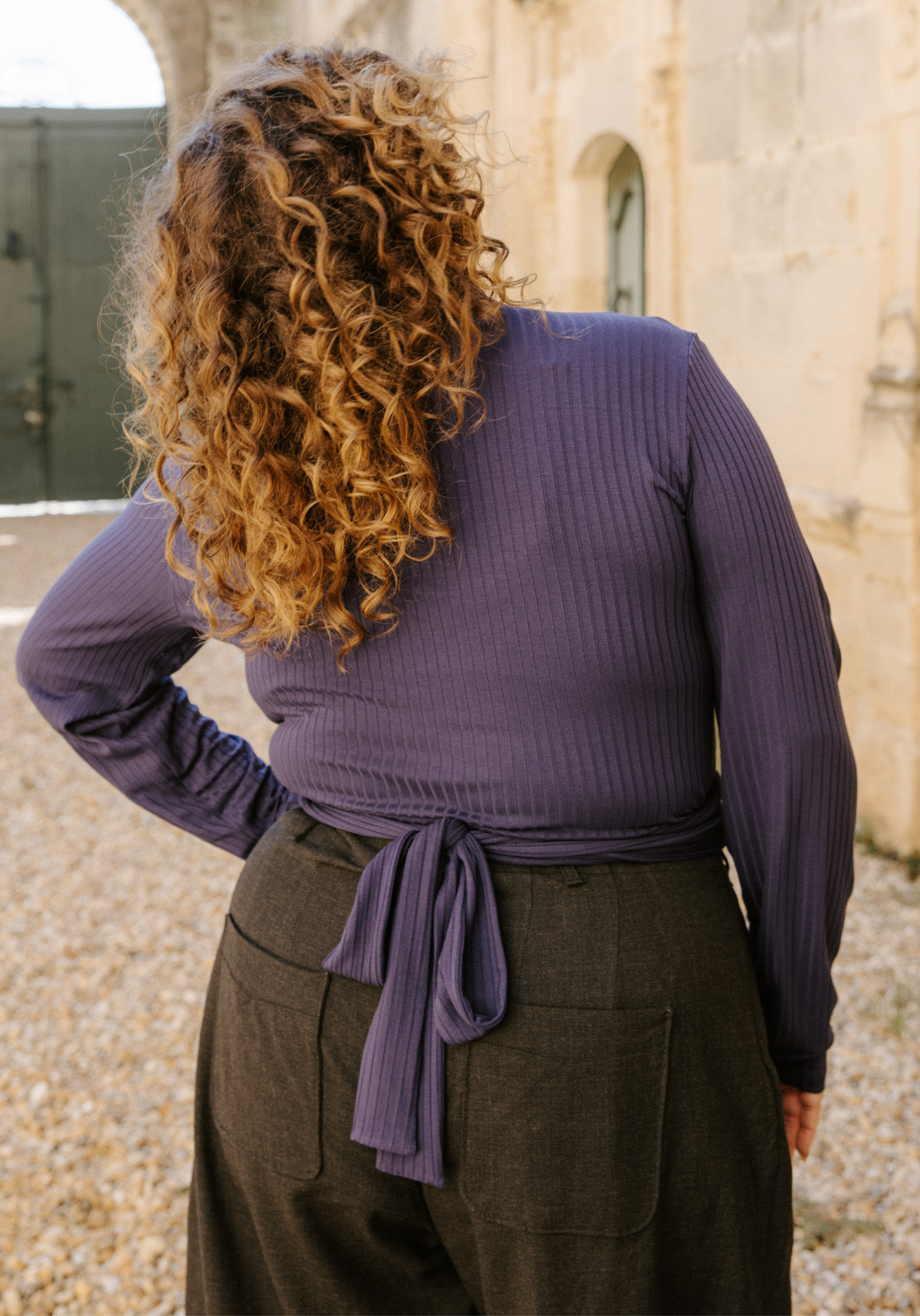 Cursive Wrap Top