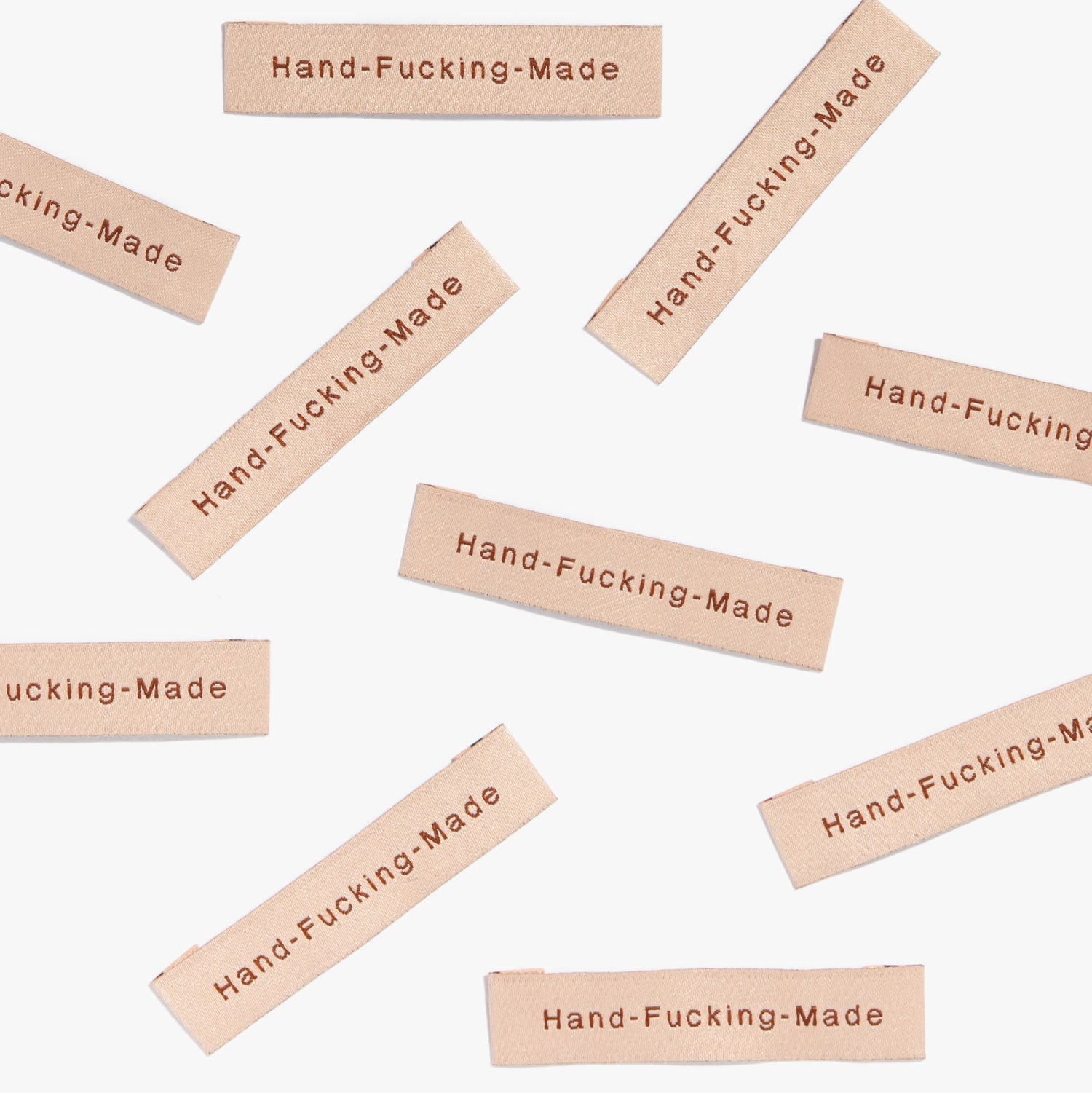 'Hand F*cking Made' labels