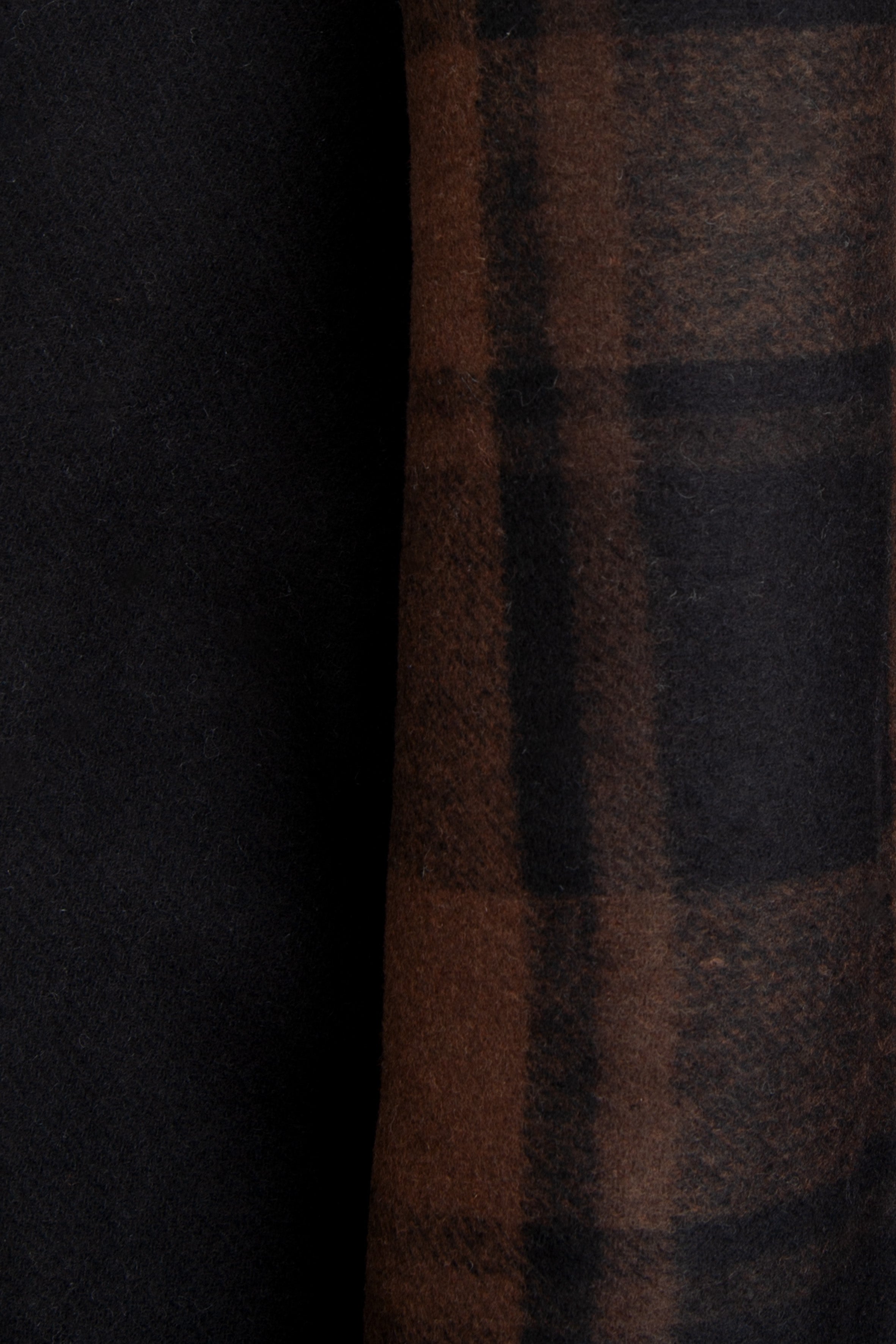 Wool Coating - Oat & Black Tartan