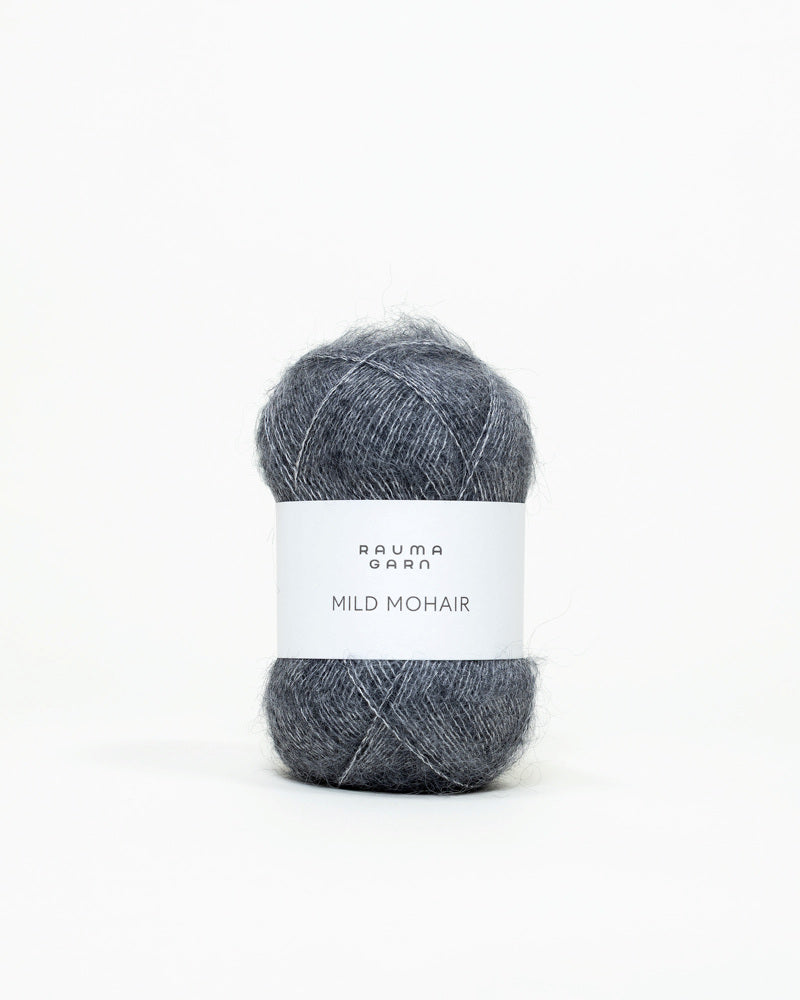 Rauma Mild Mohair 07 Mork gra yarn