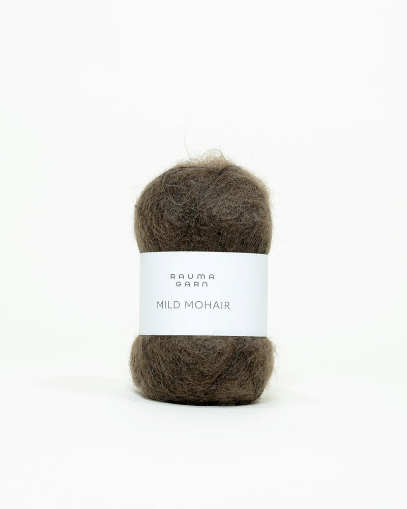 Rauma Mild Mohair 13 Brun mose yarn