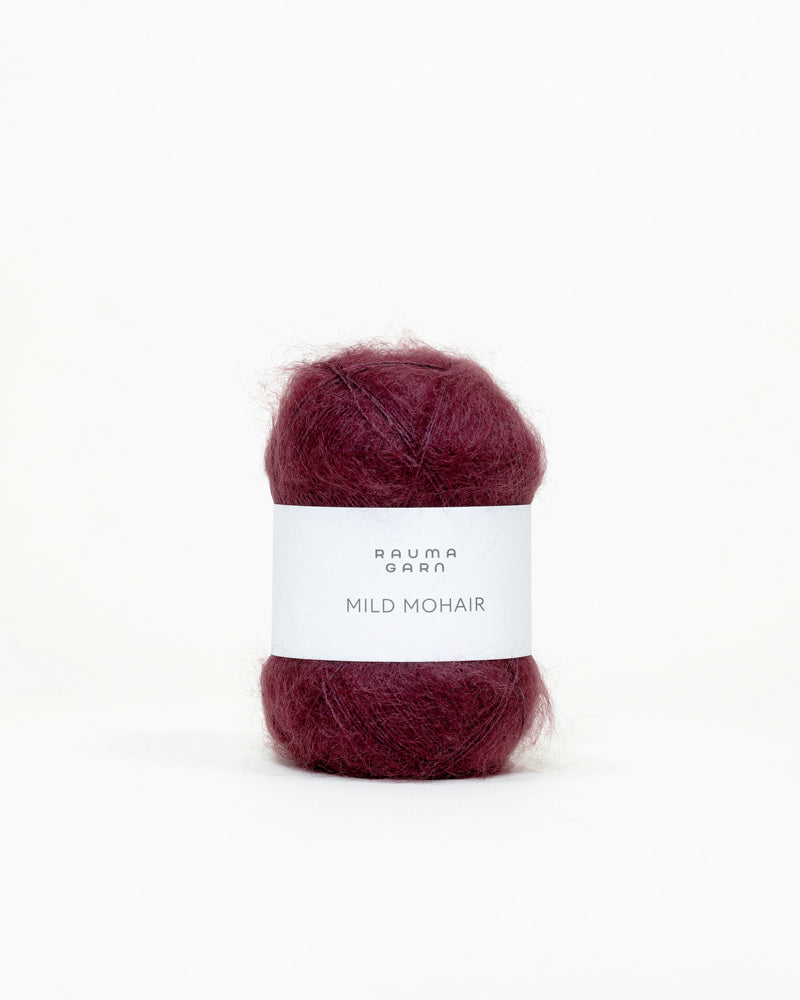 Rauma Mild Mohair 39 Mork burgunder yarn