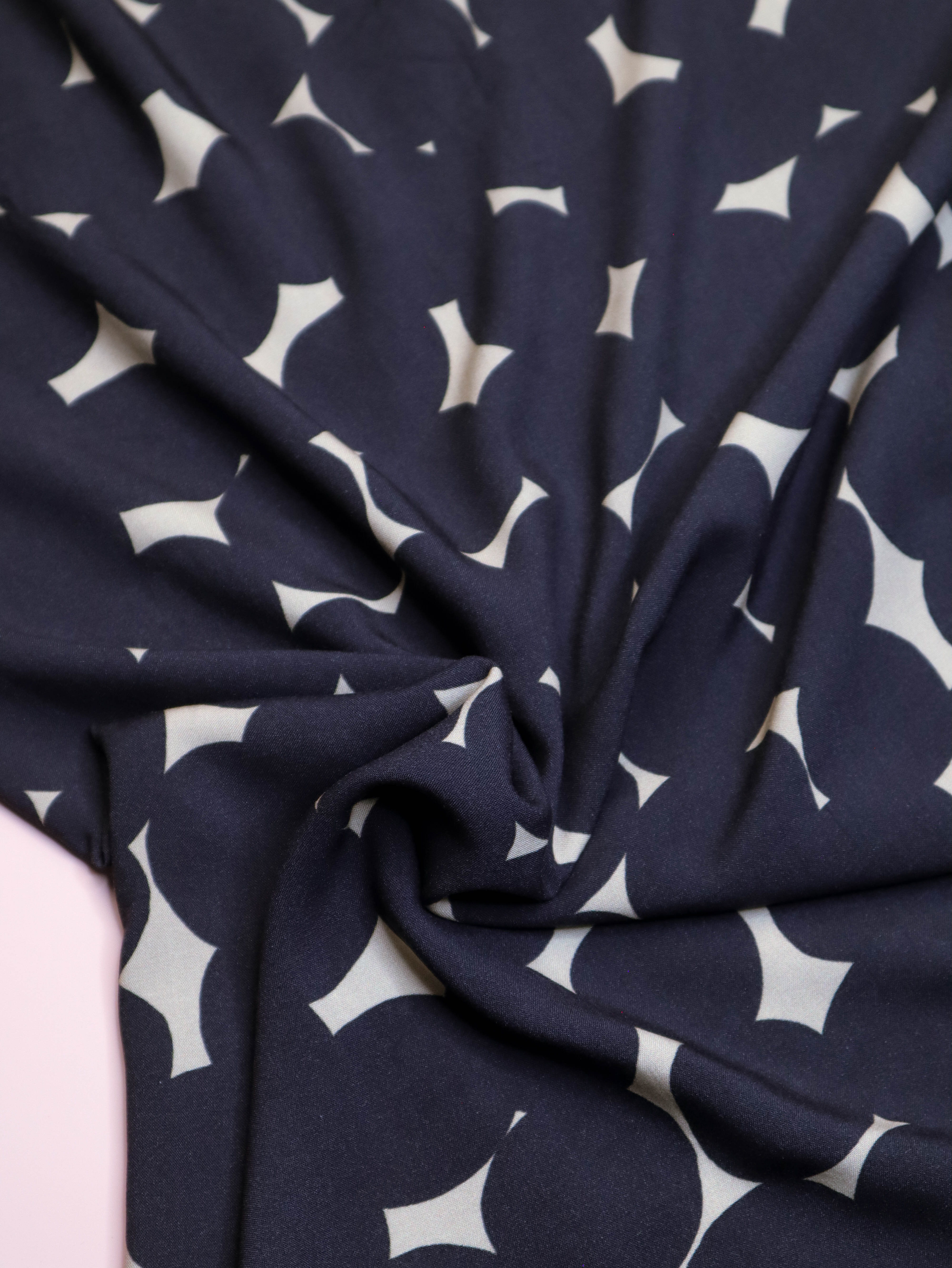 Dotty Dark Navy Viscose
